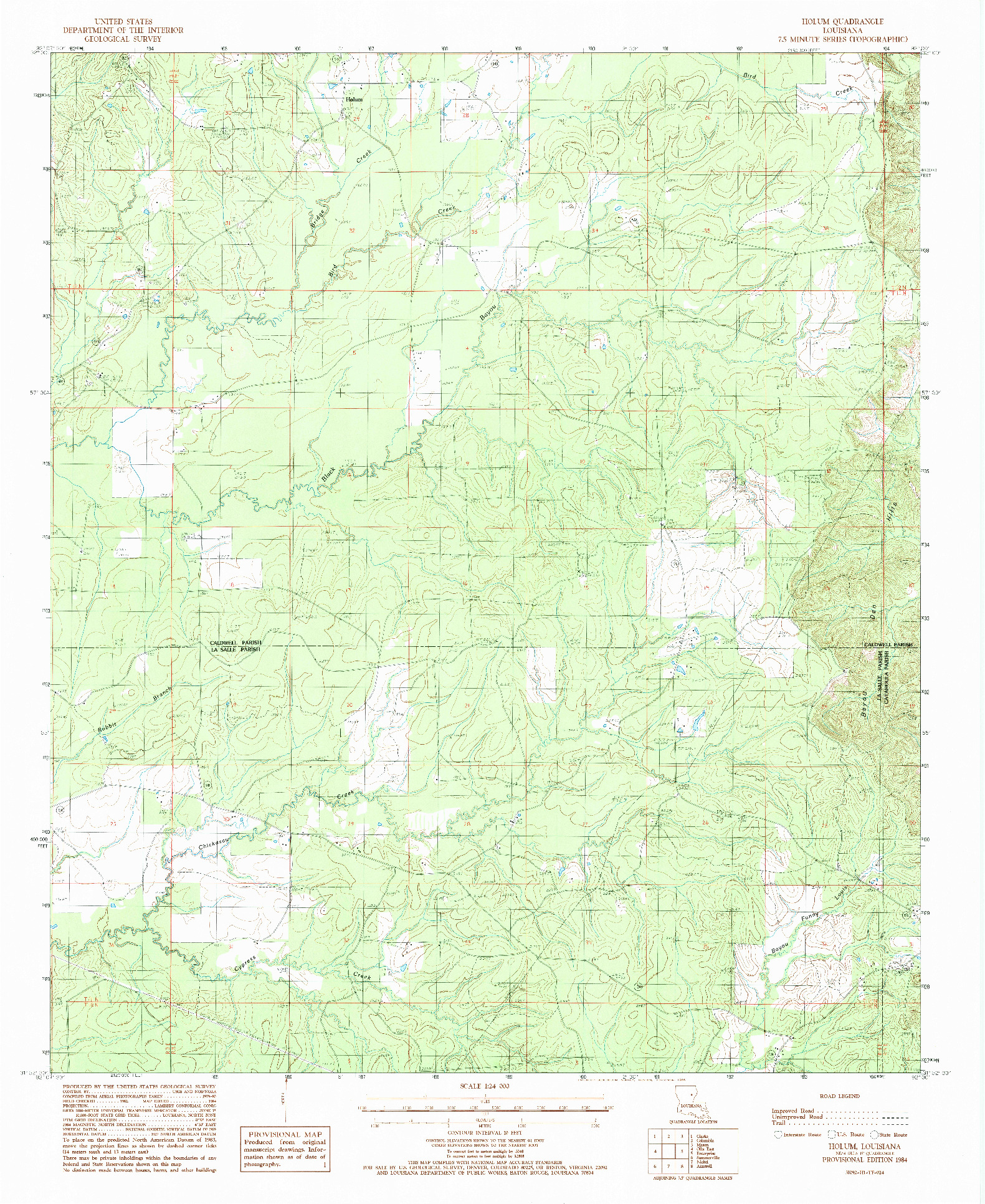 USGS 1:24000-SCALE QUADRANGLE FOR HOLUM, LA 1984