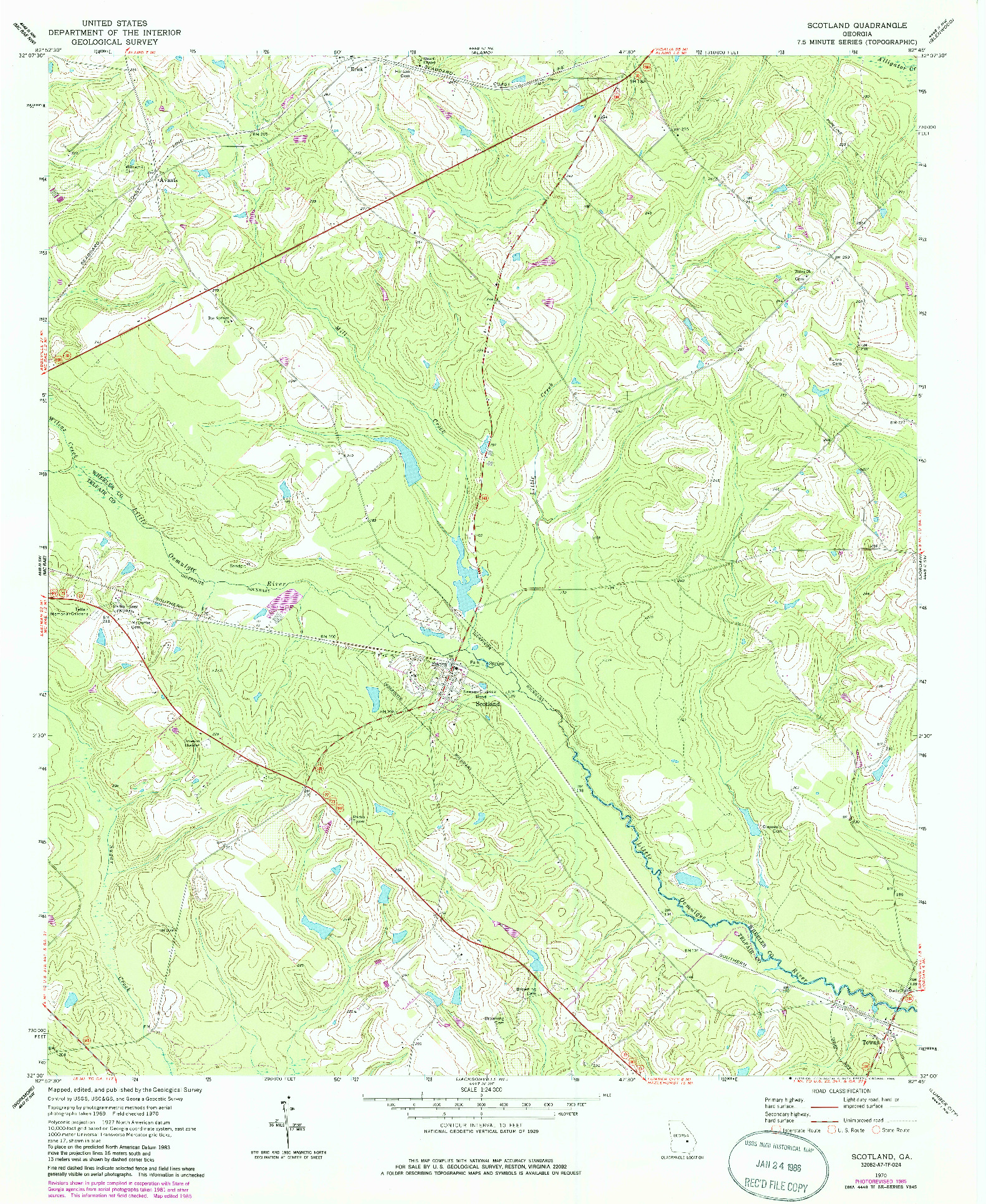 USGS 1:24000-SCALE QUADRANGLE FOR SCOTLAND, GA 1970