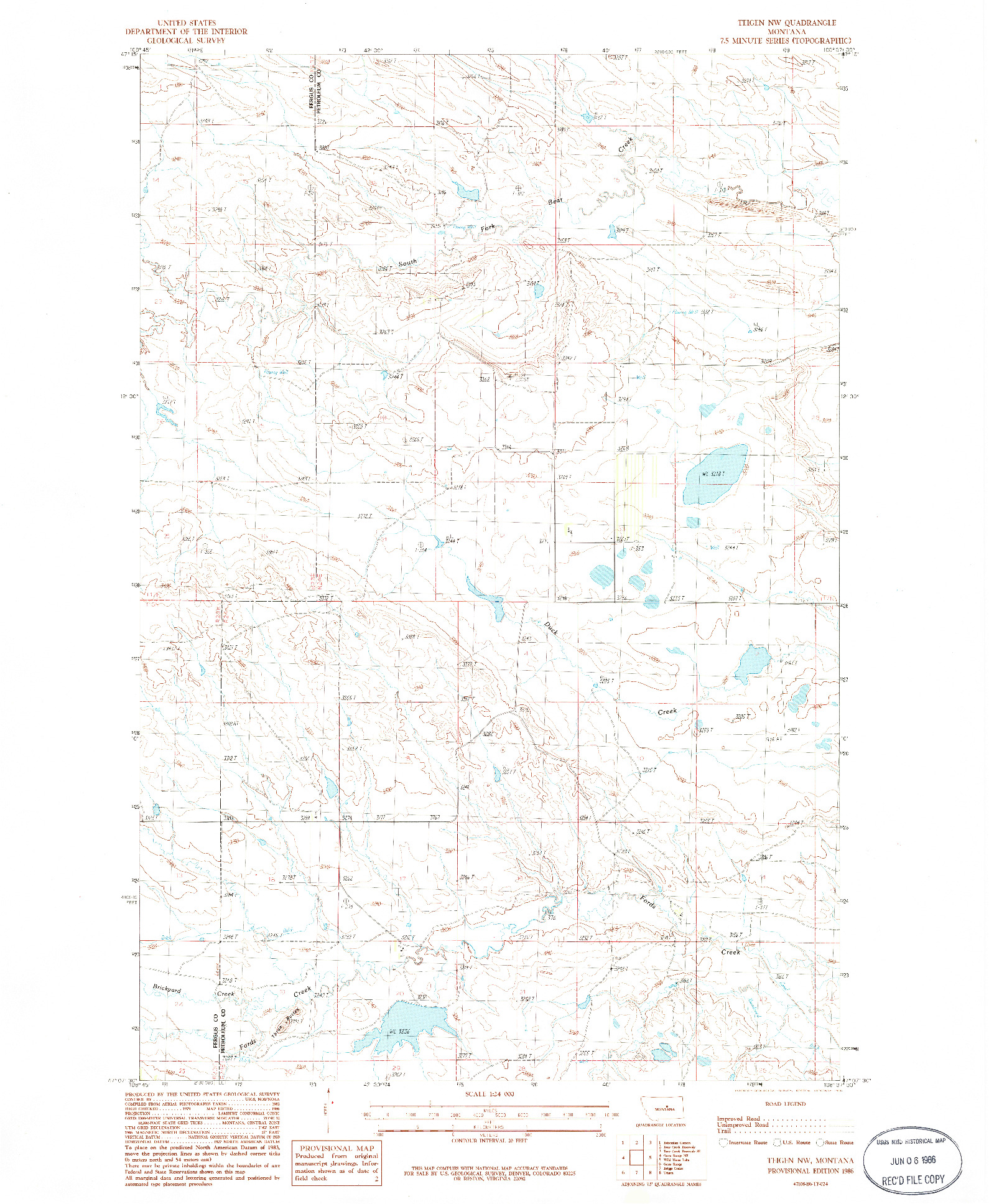 USGS 1:24000-SCALE QUADRANGLE FOR TEIGEN NW, MT 1986