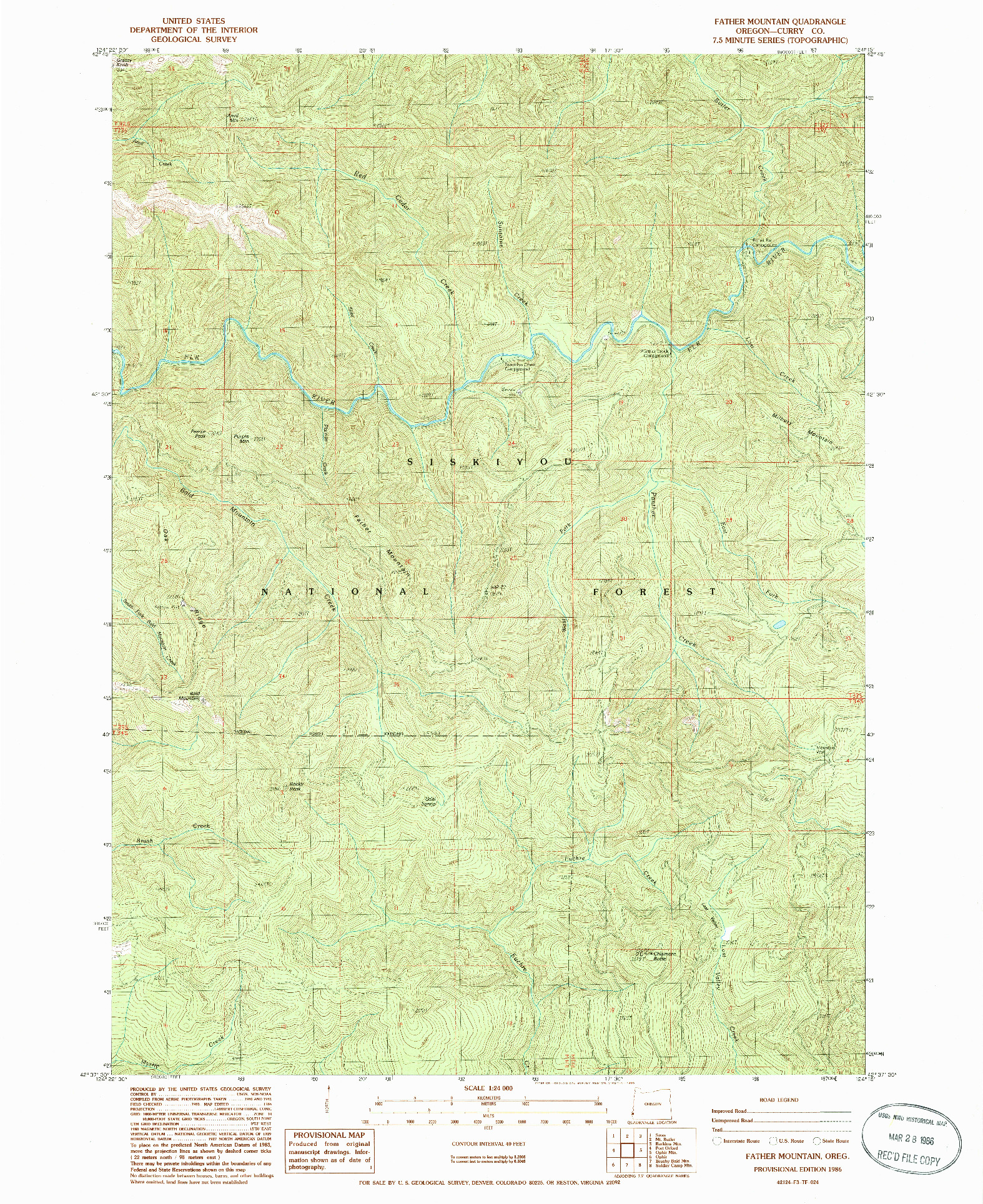 USGS 1:24000-SCALE QUADRANGLE FOR FATHER MOUNTAIN, OR 1986
