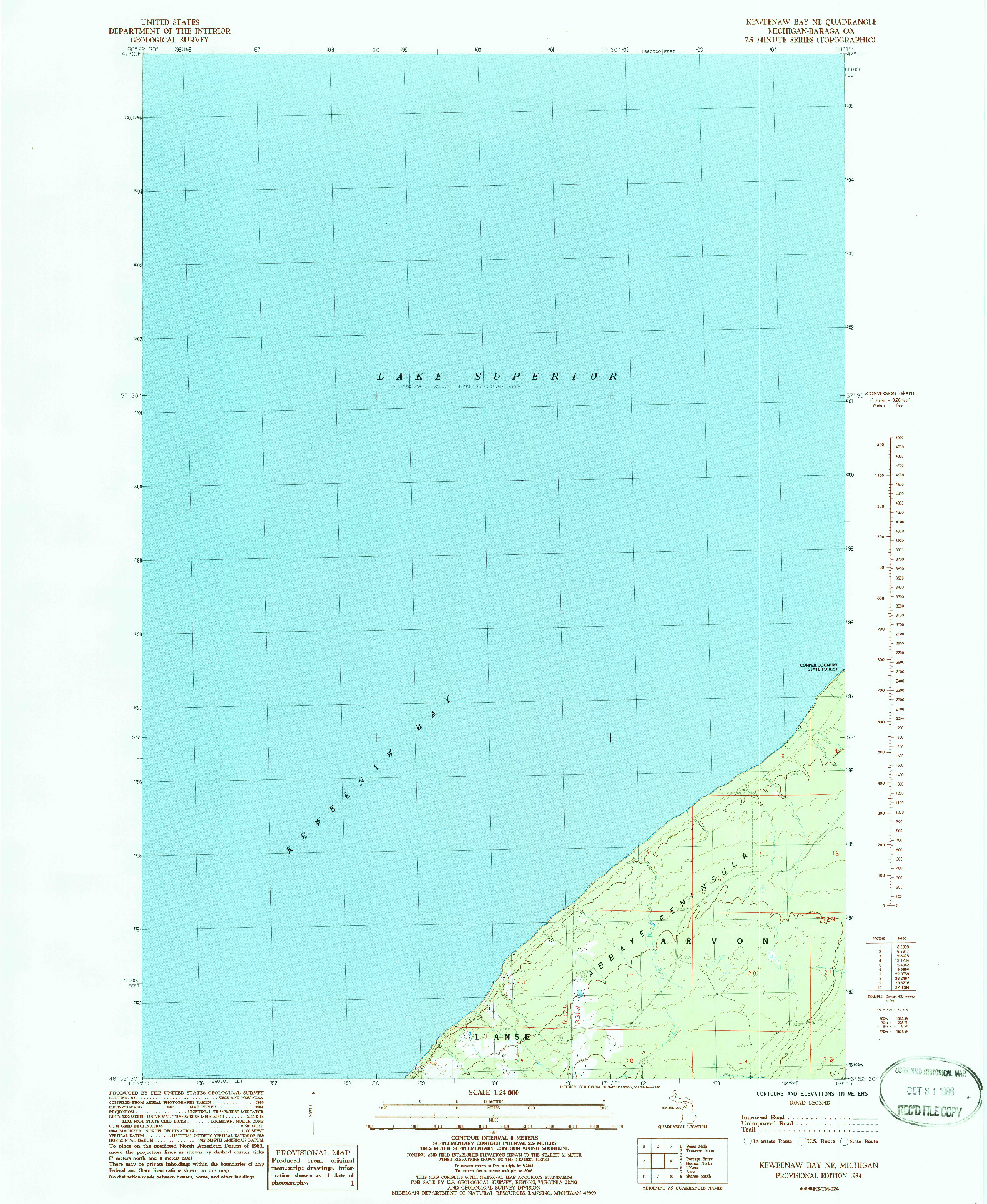 USGS 1:24000-SCALE QUADRANGLE FOR KEWEENAW BAY NE, MI 1984