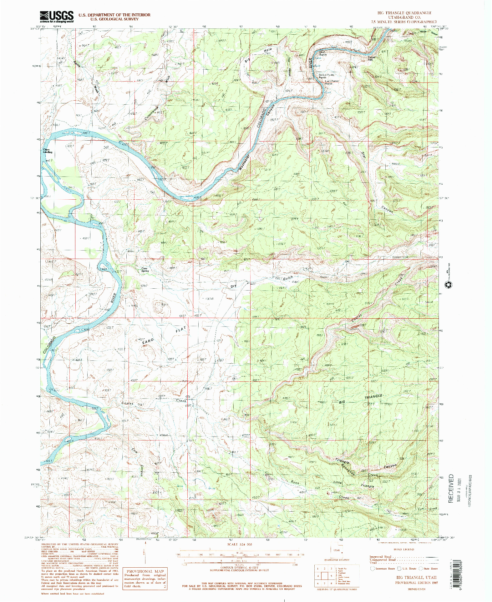 USGS 1:24000-SCALE QUADRANGLE FOR BIG TRIANGLE, UT 1985