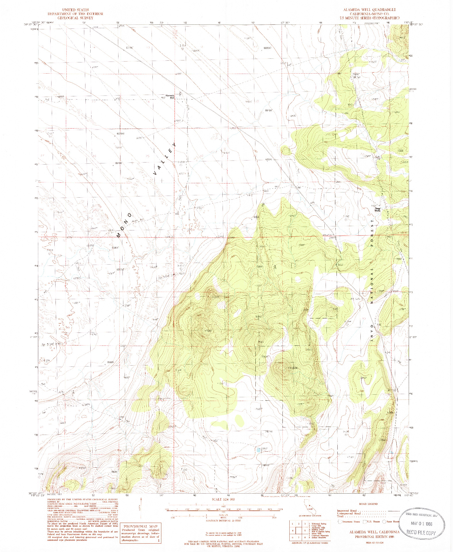 USGS 1:24000-SCALE QUADRANGLE FOR ALAMEDA WELL, CA 1986