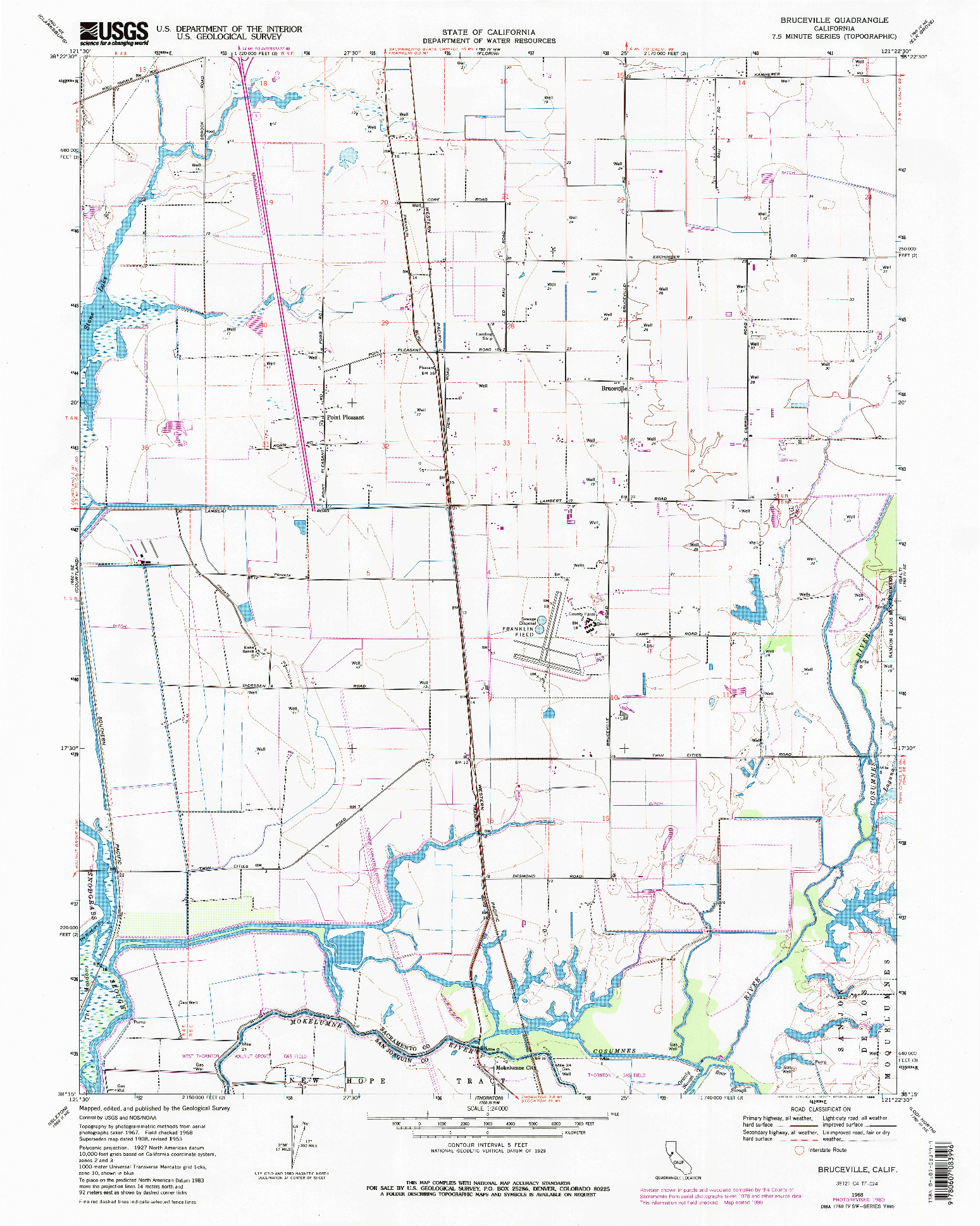 USGS 1:24000-SCALE QUADRANGLE FOR BRUCEVILLE, CA 1968