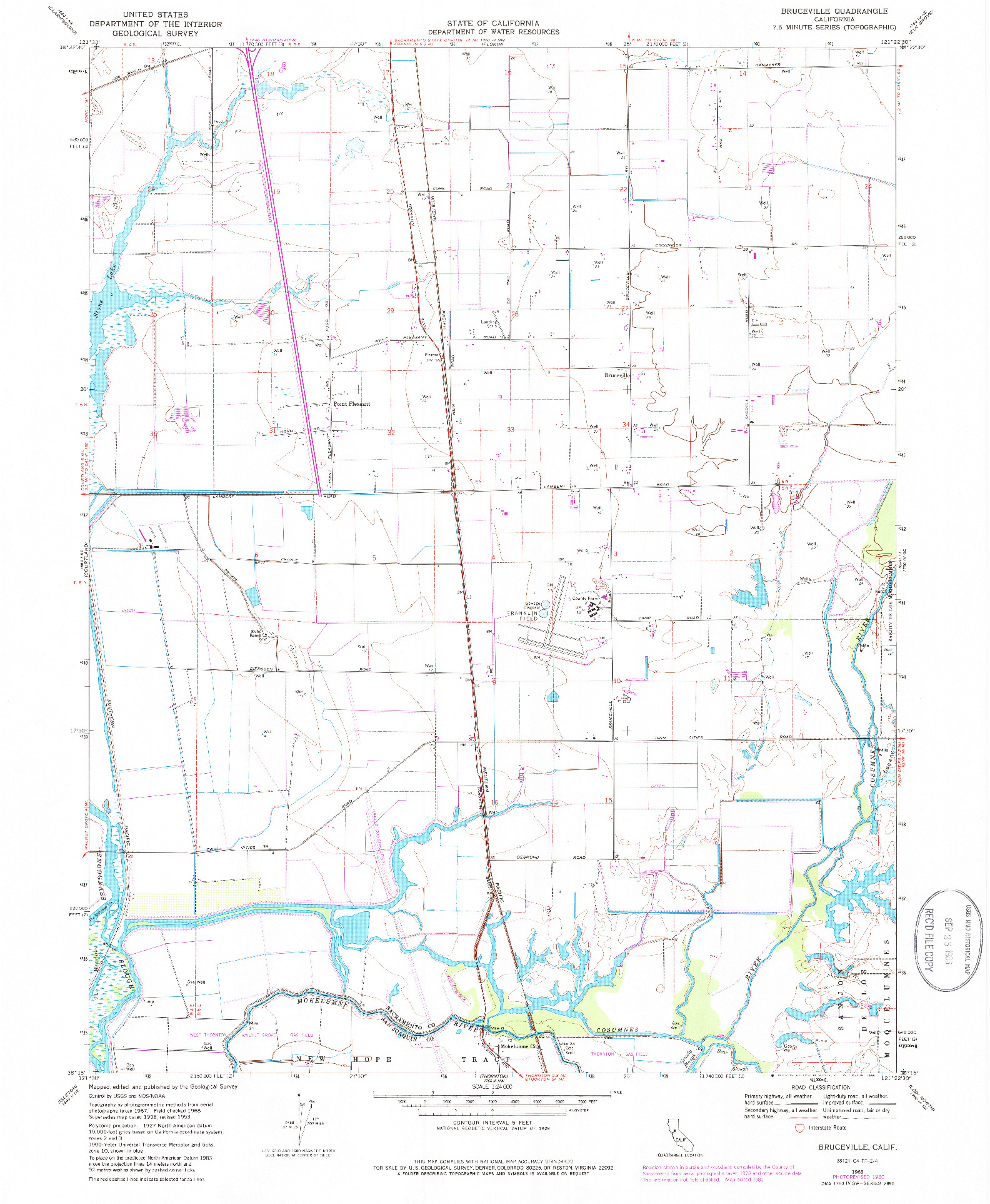 USGS 1:24000-SCALE QUADRANGLE FOR BRUCEVILLE, CA 1968