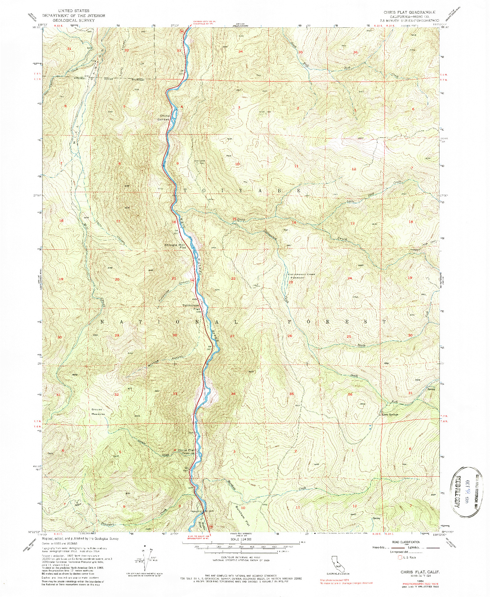 USGS 1:24000-SCALE QUADRANGLE FOR CHRIS FLAT, CA 1954