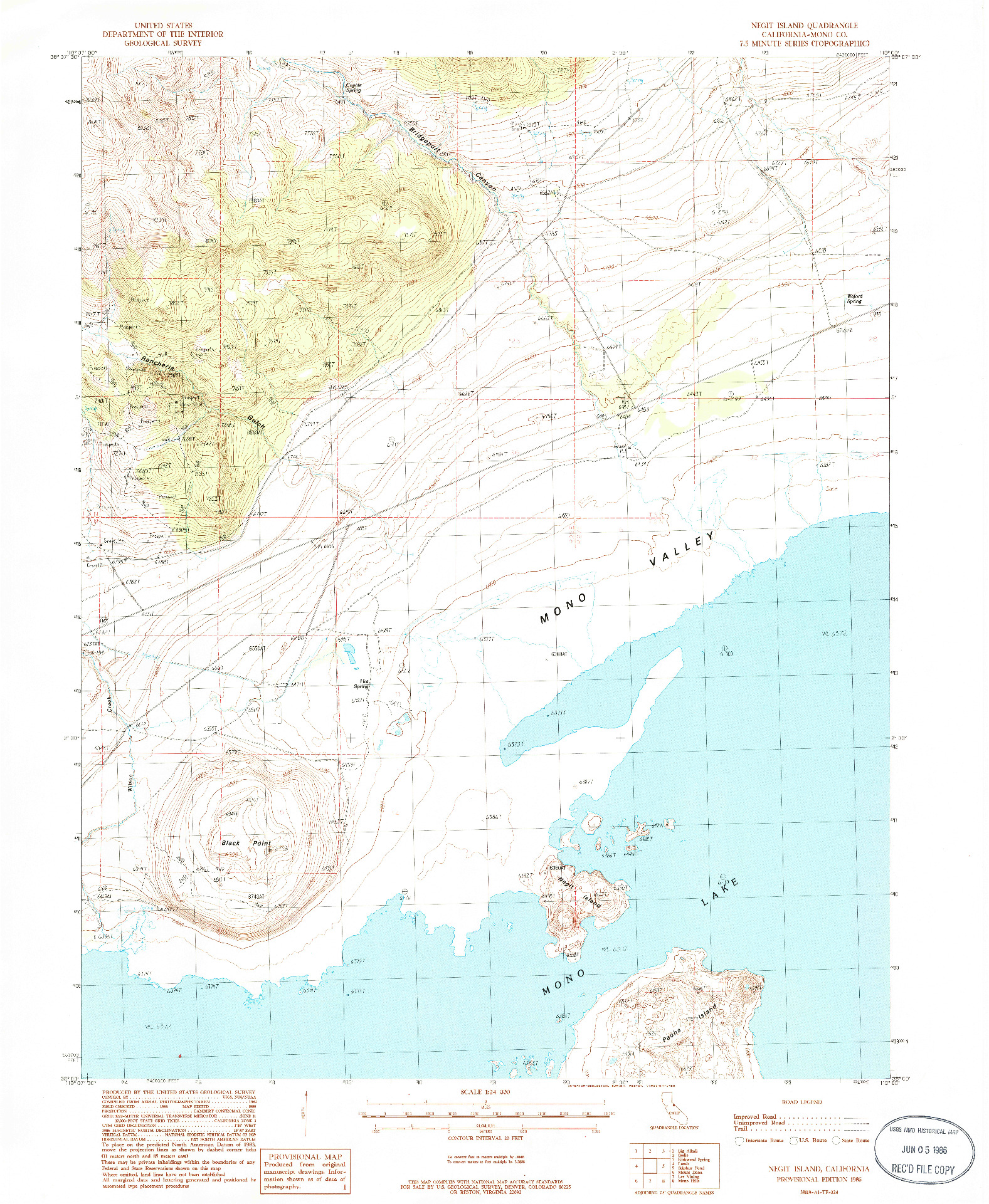 USGS 1:24000-SCALE QUADRANGLE FOR NEGIT ISLAND, CA 1986