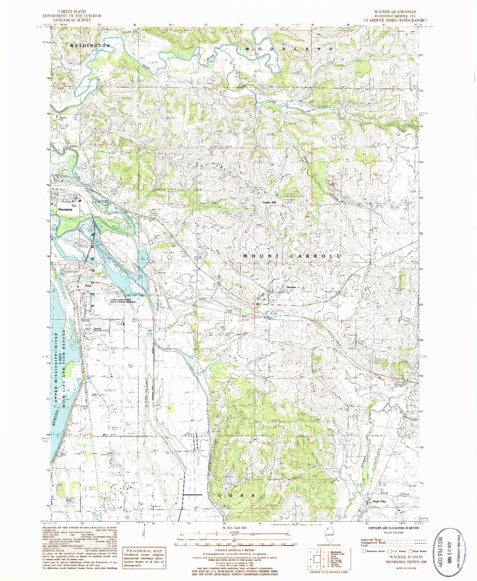 USGS 1:24000-SCALE QUADRANGLE FOR WACKER, IL 1985