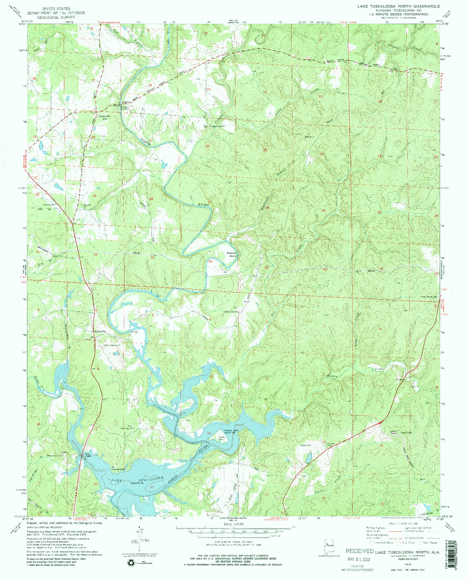 USGS 1:24000-SCALE QUADRANGLE FOR LAKE TUSCALOOSA NORTH, AL 1978