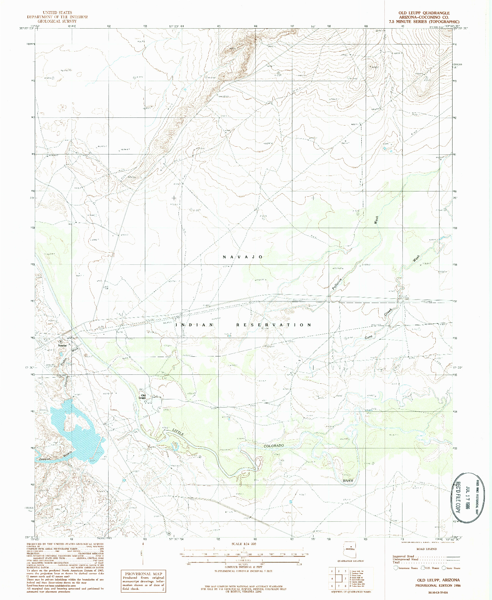 USGS 1:24000-SCALE QUADRANGLE FOR OLD LEUPP, AZ 1986