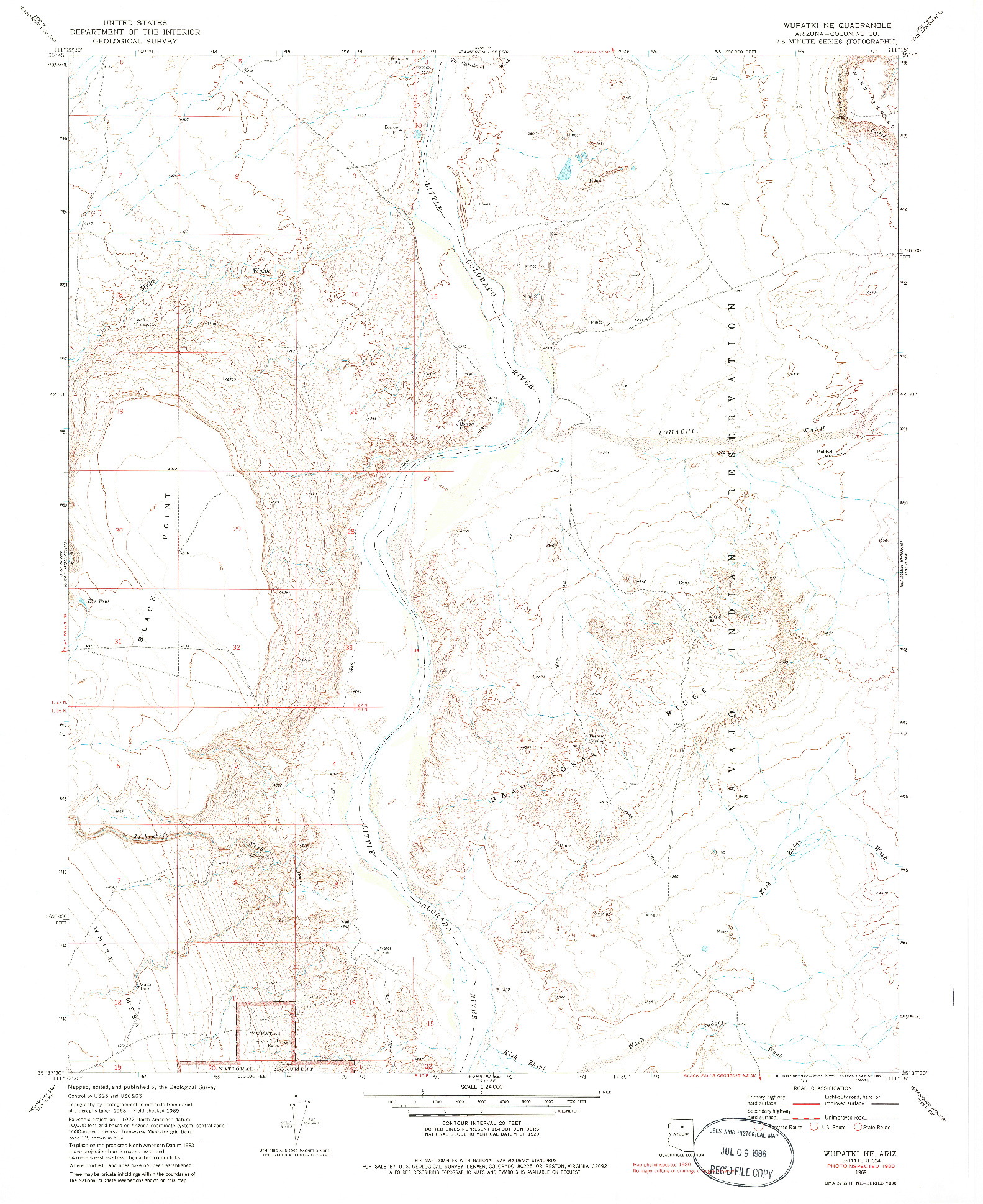 USGS 1:24000-SCALE QUADRANGLE FOR WUPATKI NE, AZ 1969