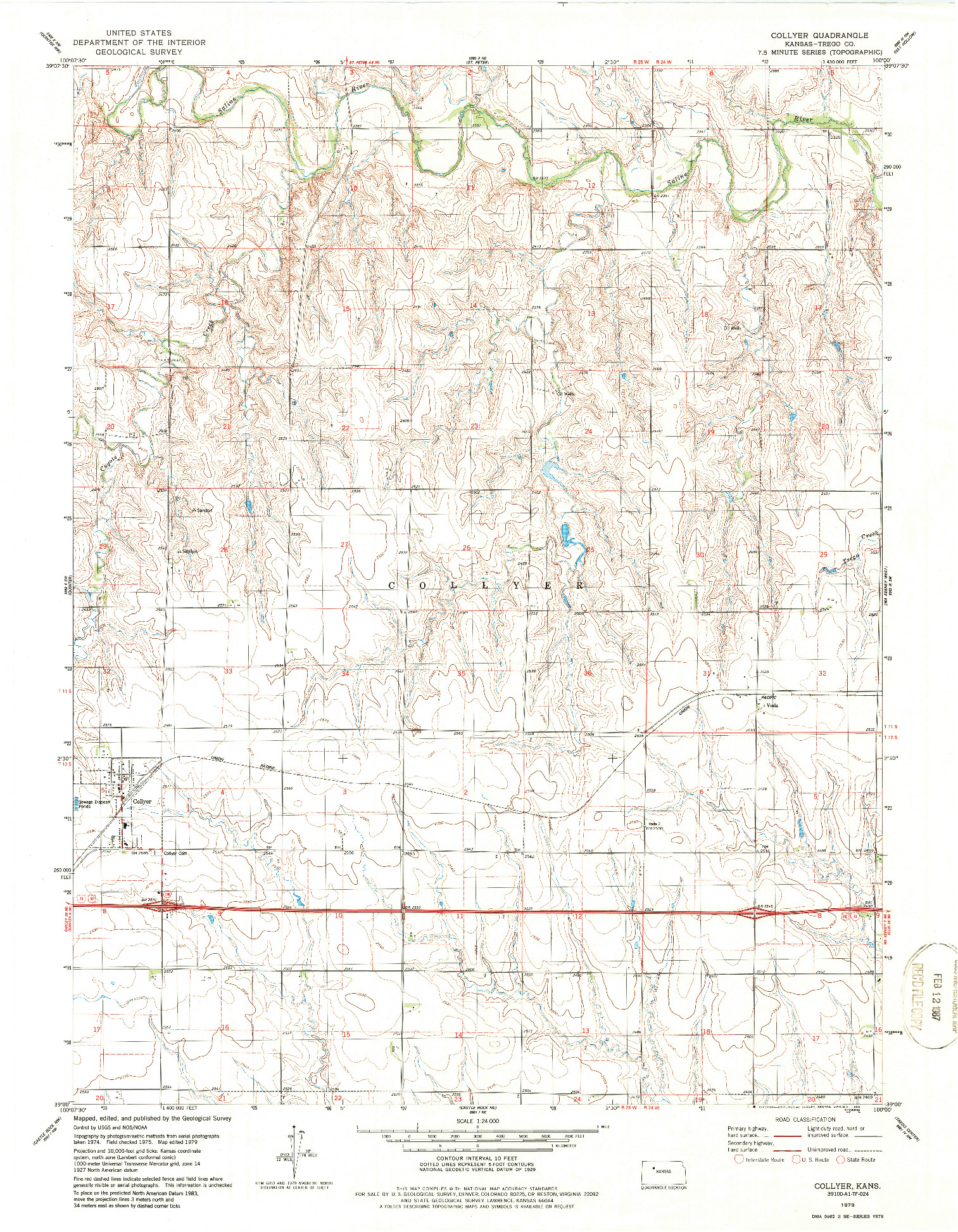 USGS 1:24000-SCALE QUADRANGLE FOR COLLYER, KS 1979