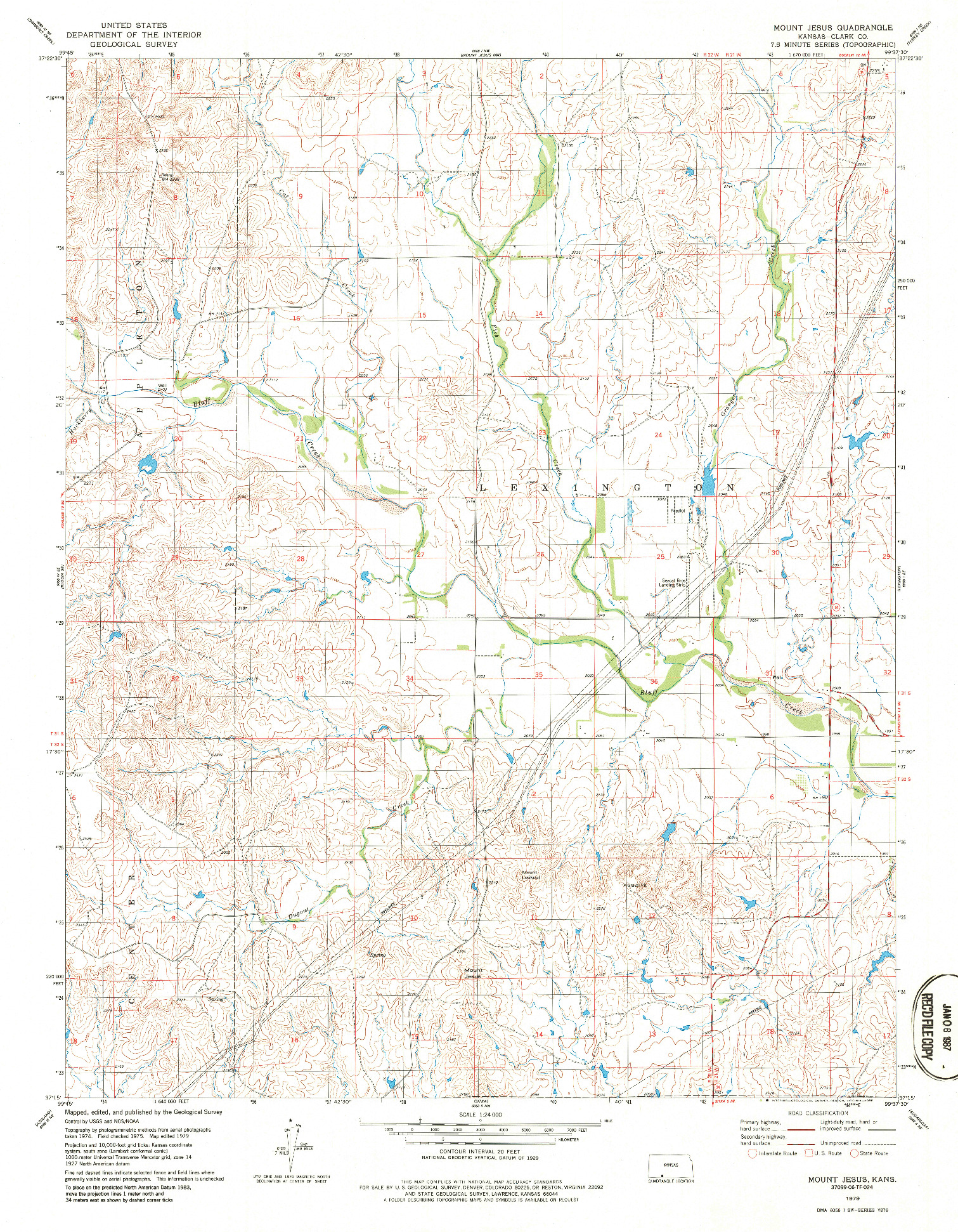 USGS 1:24000-SCALE QUADRANGLE FOR MOUNT JESUS, KS 1979