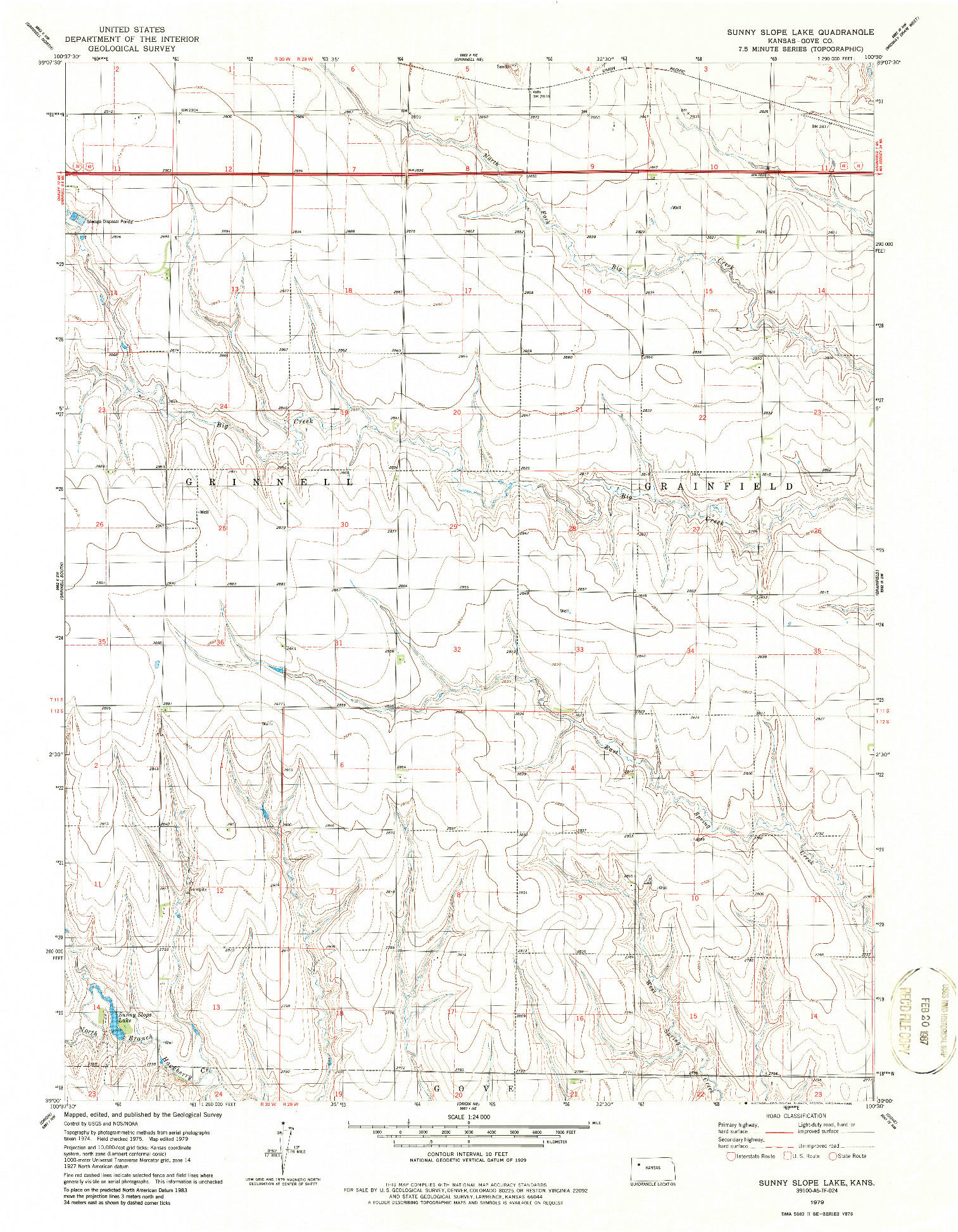 USGS 1:24000-SCALE QUADRANGLE FOR SUNNY SLOPE LAKE, KS 1979