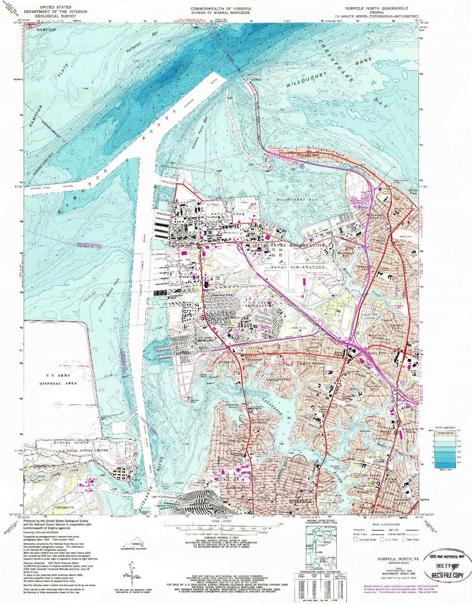 USGS 1:24000-SCALE QUADRANGLE FOR NORFOLK NORTH, VA 1965