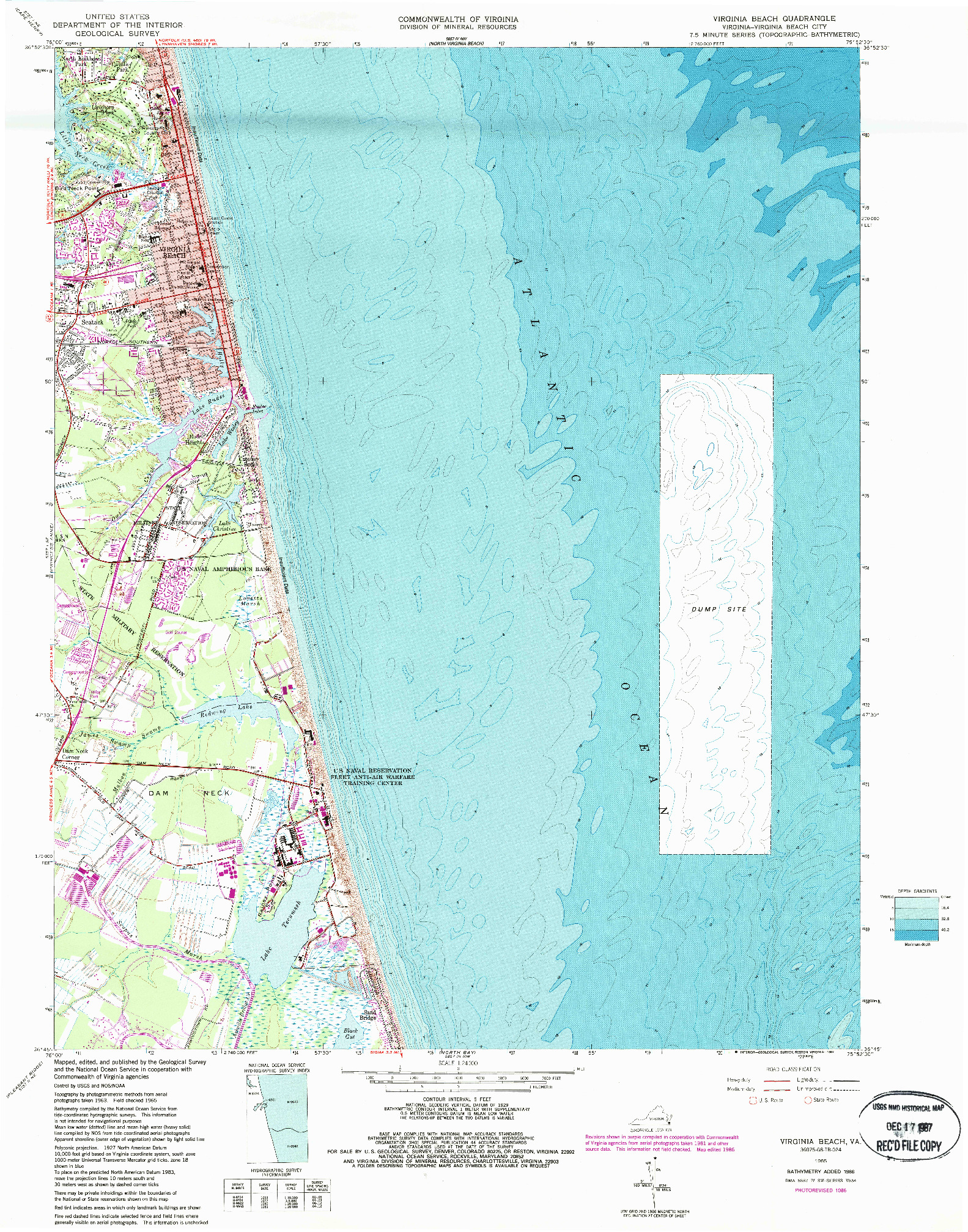 USGS 1:24000-SCALE QUADRANGLE FOR VIRGINIA BEACH, VA 1965