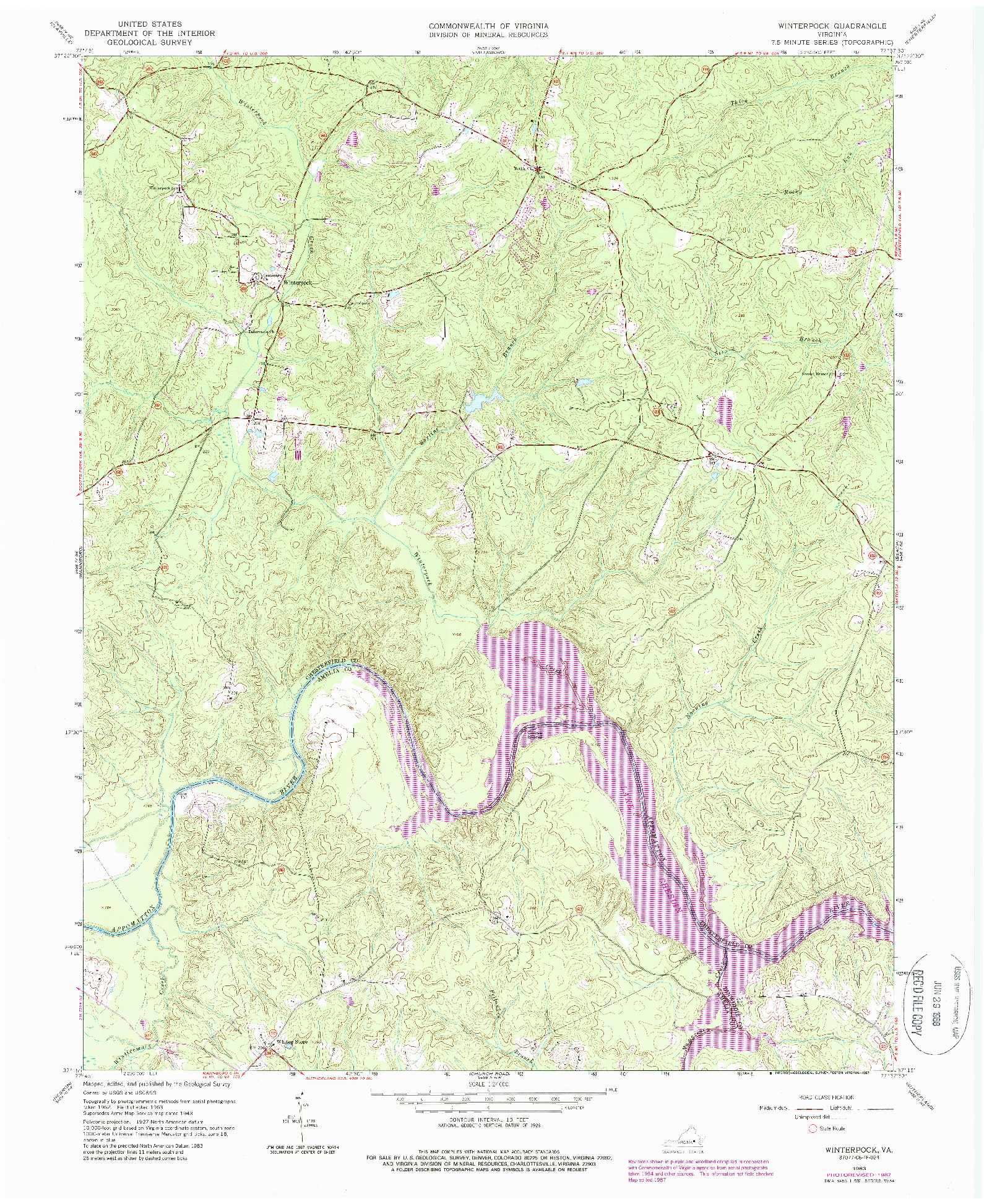 USGS 1:24000-SCALE QUADRANGLE FOR WINTERPOCK, VA 1963