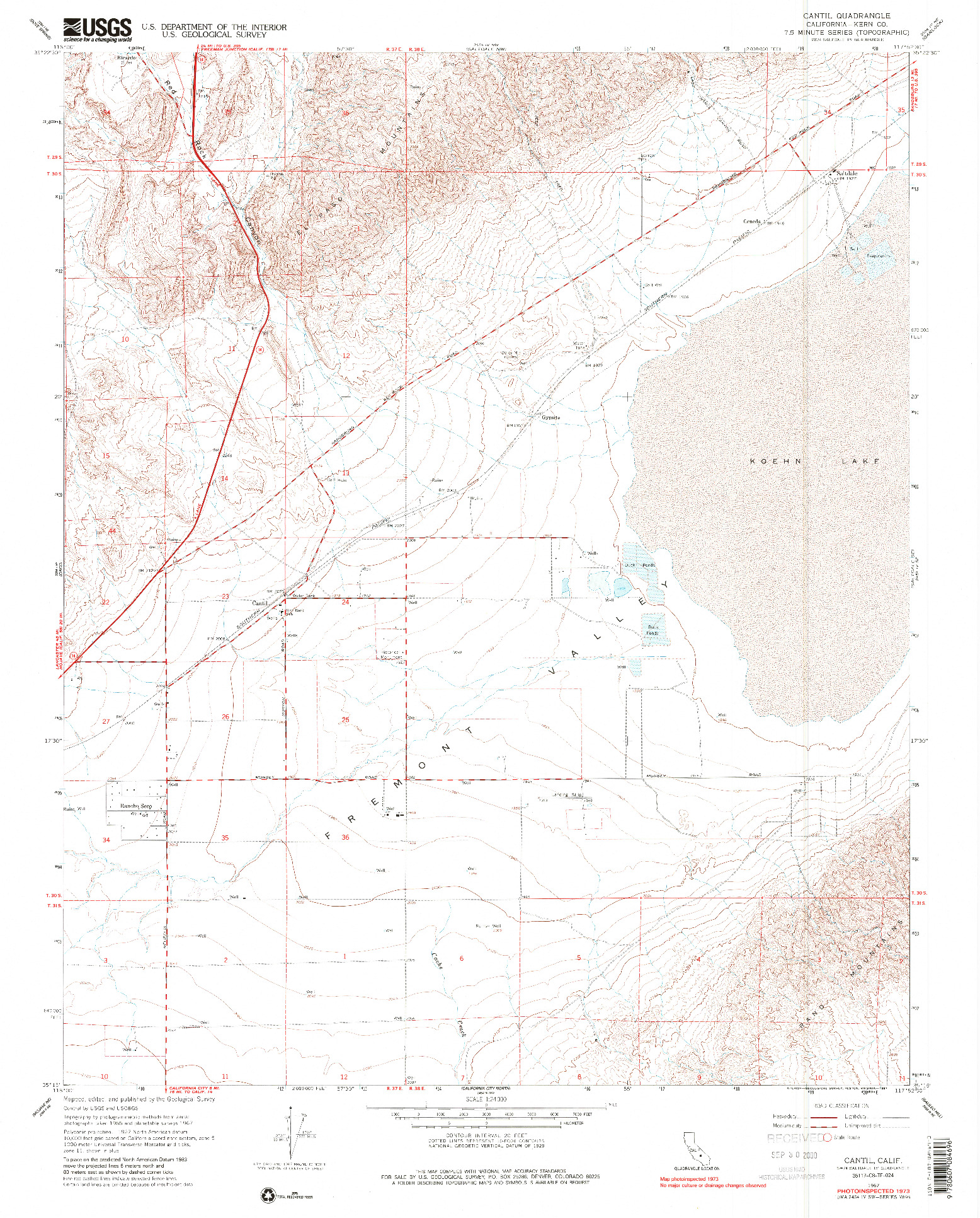 USGS 1:24000-SCALE QUADRANGLE FOR CANTIL, CA 1967