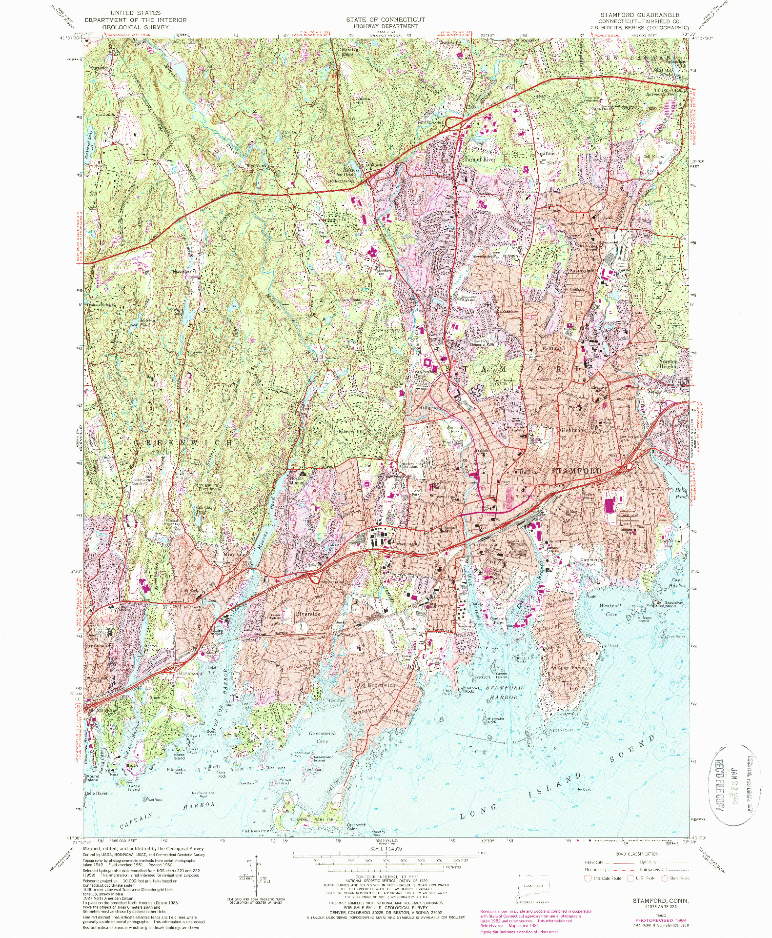 USGS 1:24000-SCALE QUADRANGLE FOR STAMFORD, CT 1987