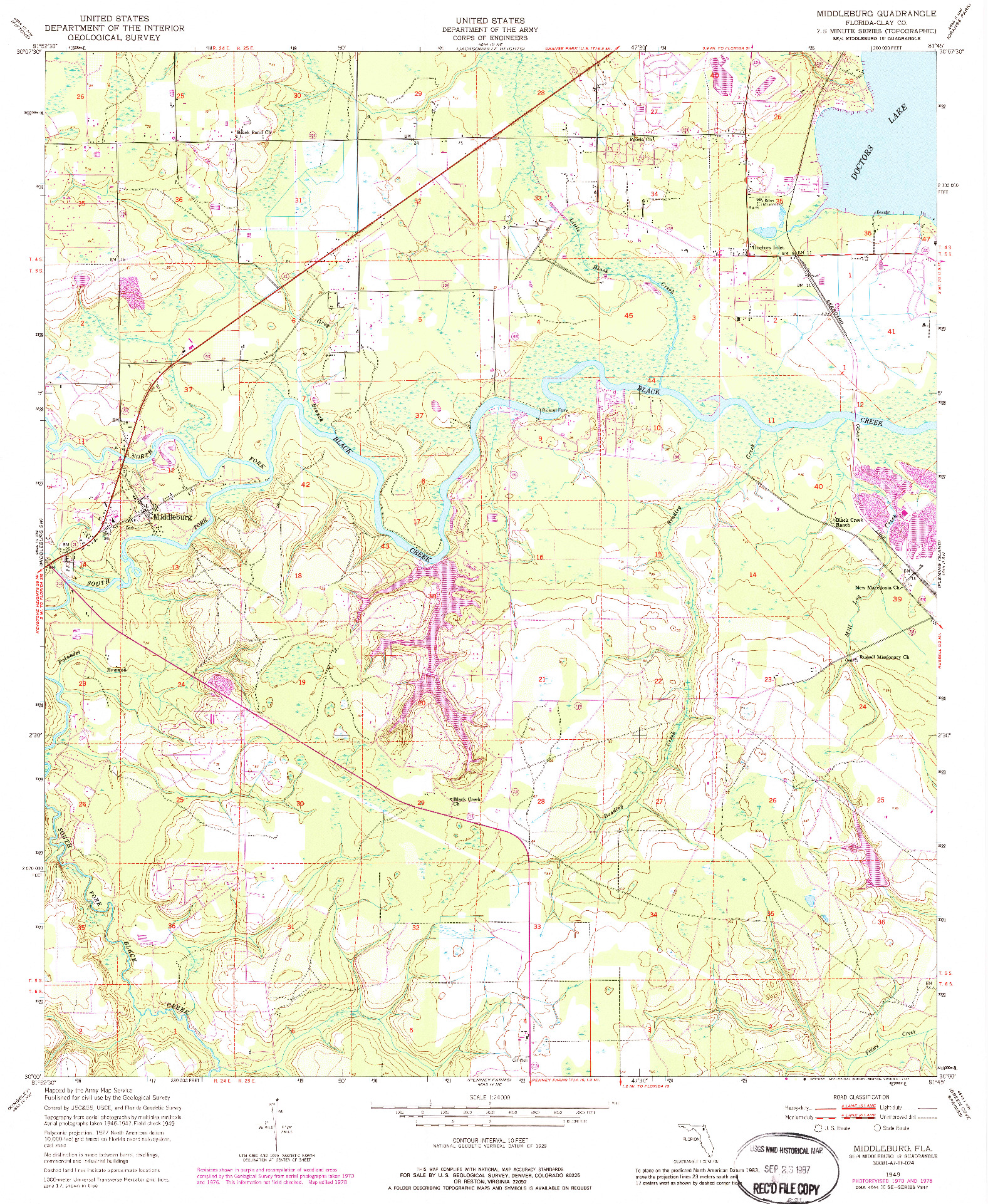 USGS 1:24000-SCALE QUADRANGLE FOR MIDDLEBURG, FL 1949