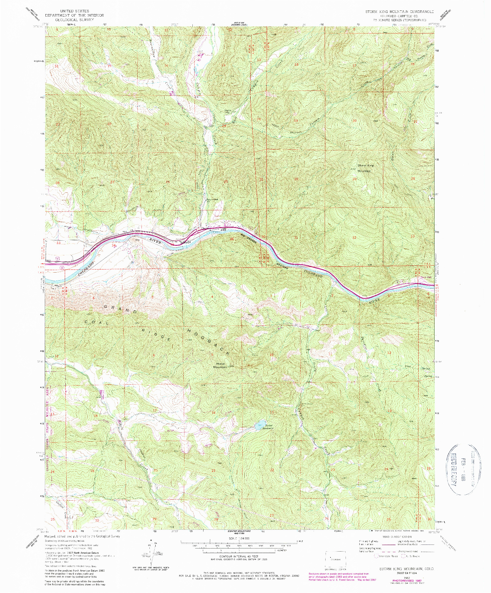 USGS 1:24000-SCALE QUADRANGLE FOR STORM KING MOUNTAIN, CO 1962
