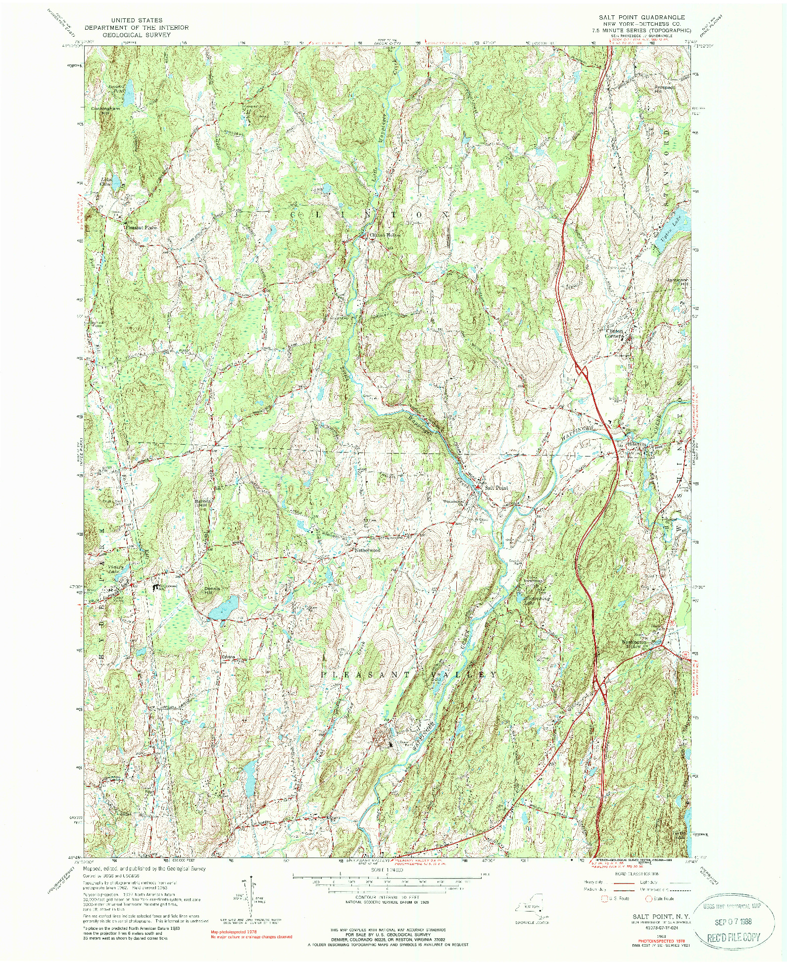 USGS 1:24000-SCALE QUADRANGLE FOR SALT POINT, NY 1963