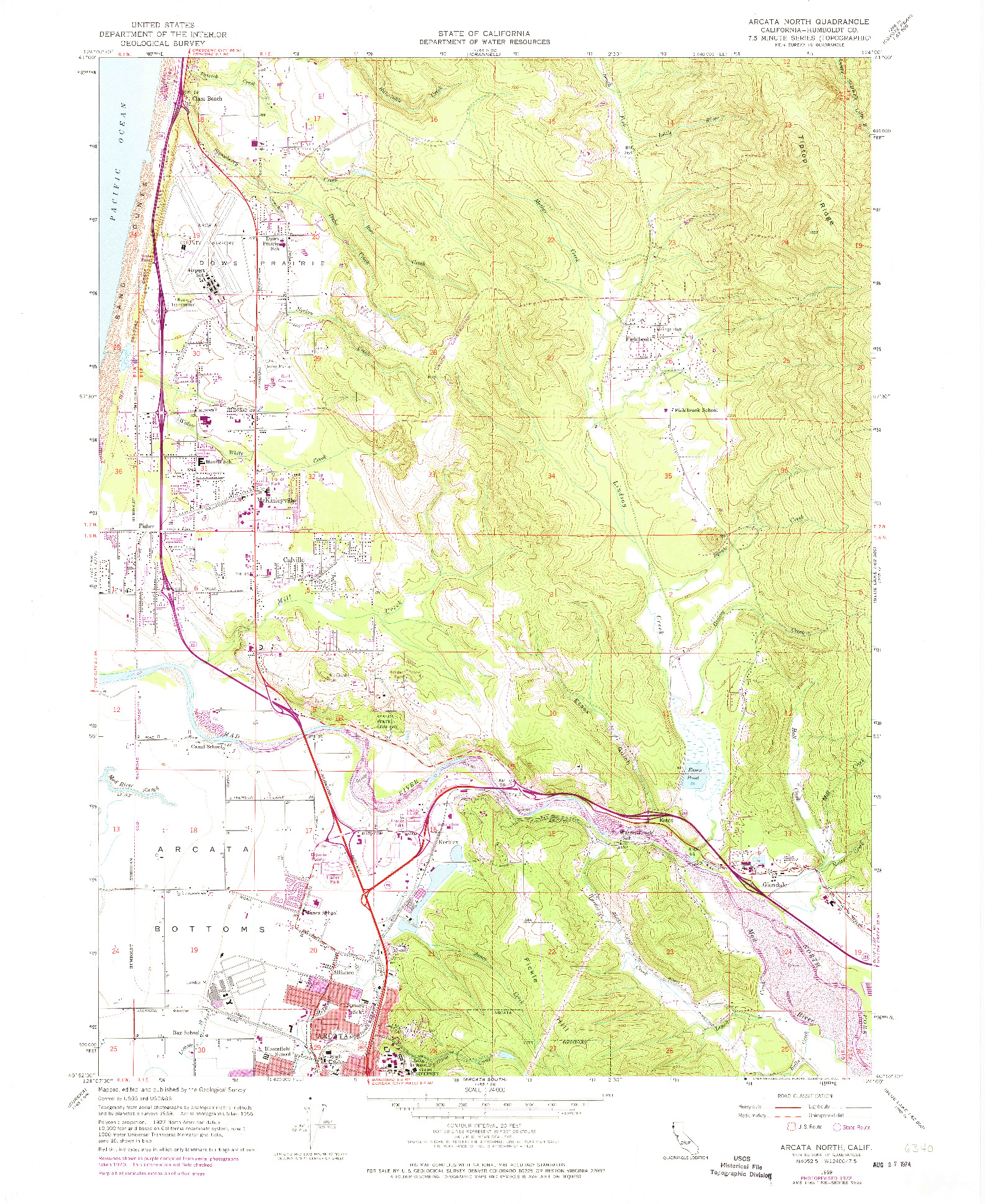 USGS 1:24000-SCALE QUADRANGLE FOR ARCATA NORTH, CA 1959
