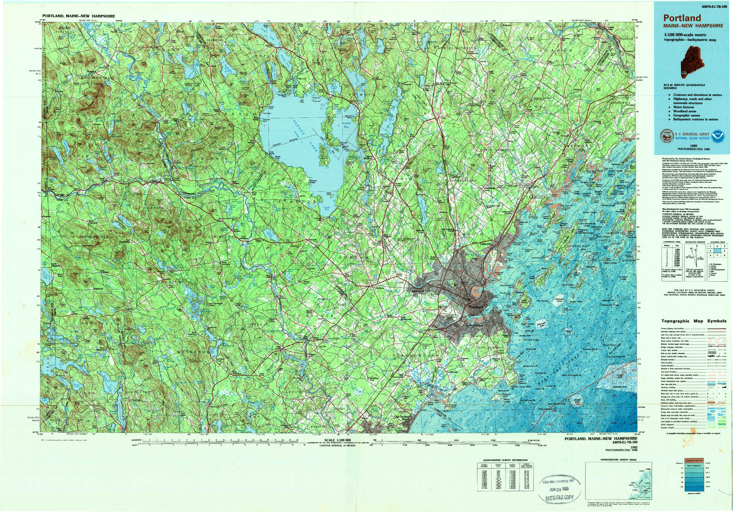 USGS 1:100000-SCALE QUADRANGLE FOR PORTLAND, ME 1985