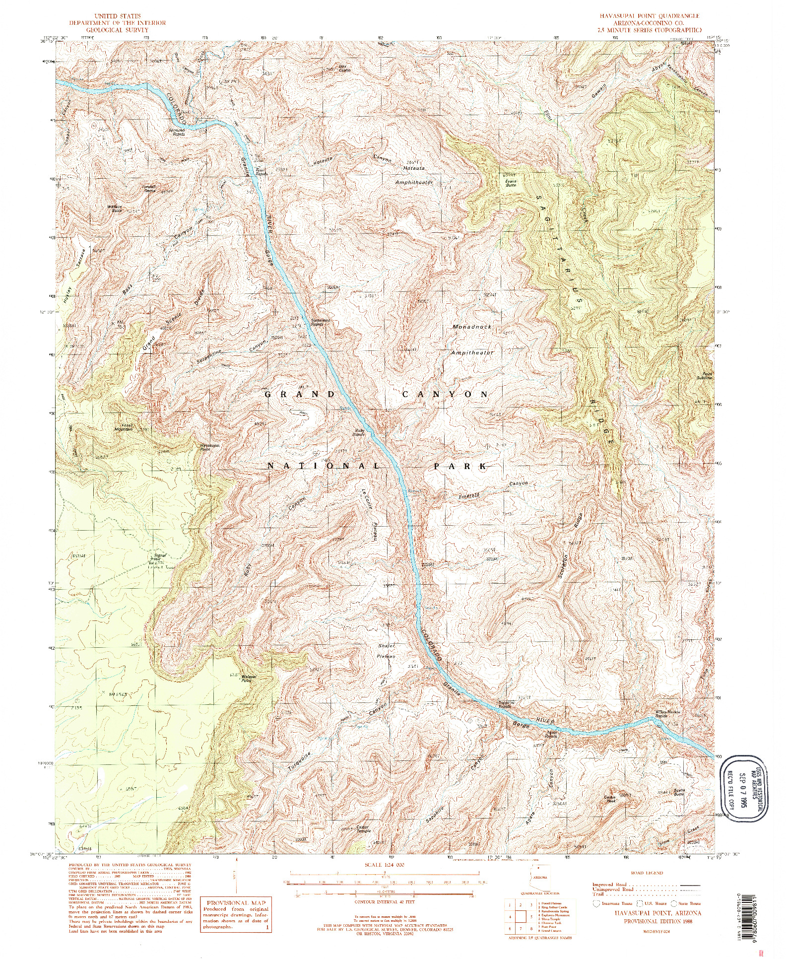 USGS 1:24000-SCALE QUADRANGLE FOR HAVASUPAI POINT, AZ 1988