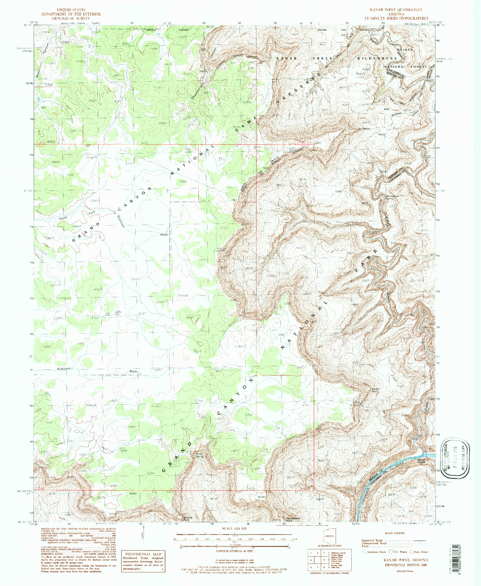 USGS 1:24000-SCALE QUADRANGLE FOR KANAB POINT, AZ 1988