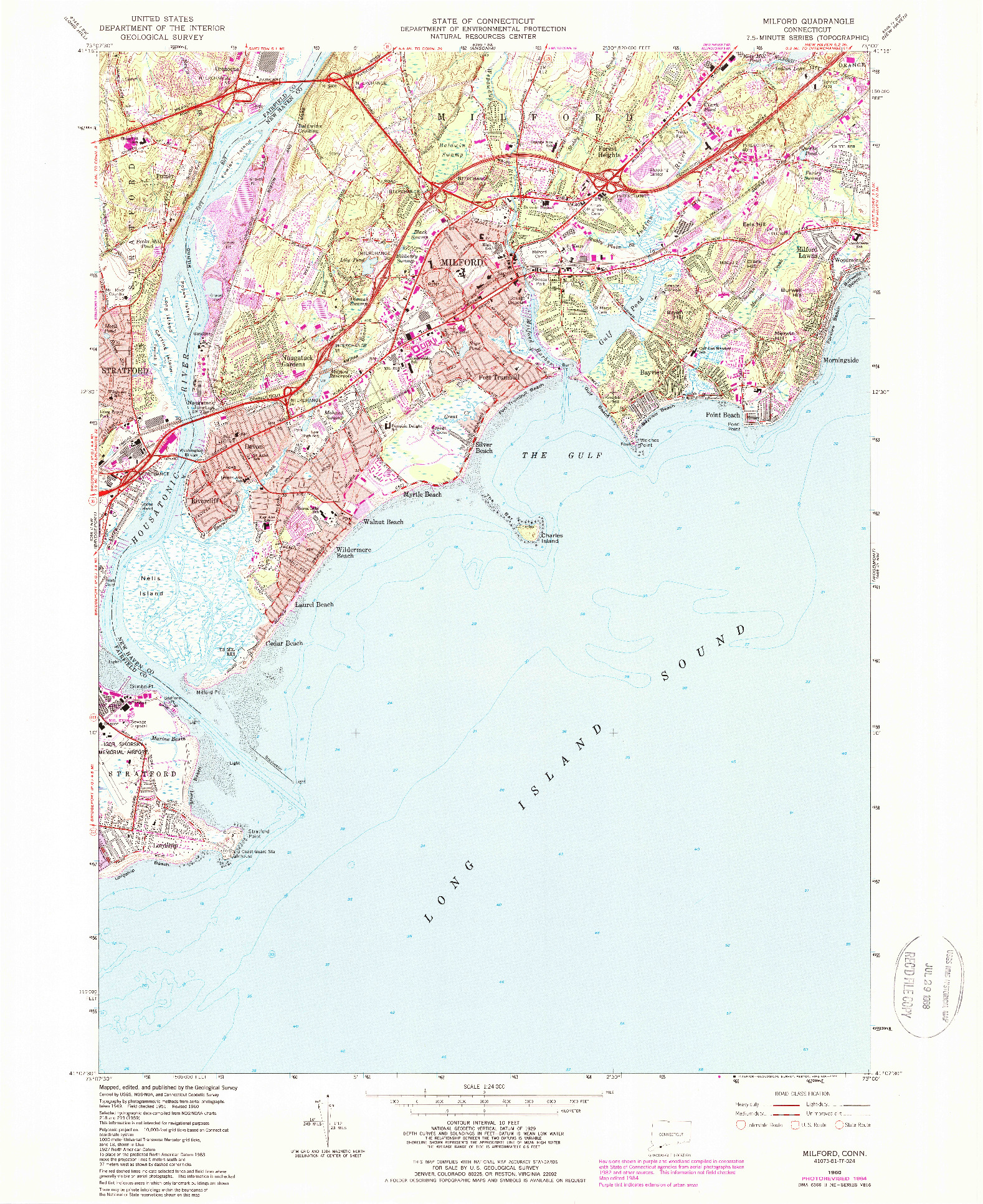 USGS 1:24000-SCALE QUADRANGLE FOR MILFORD, CT 1960