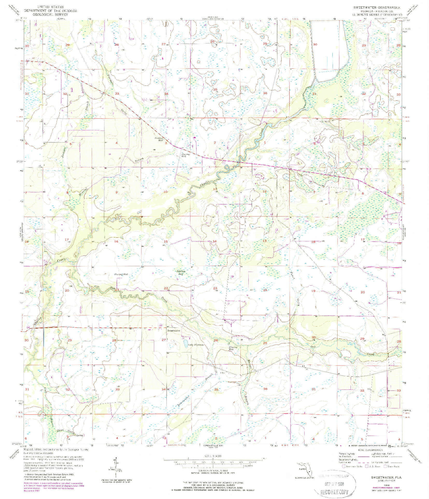 USGS 1:24000-SCALE QUADRANGLE FOR SWEETWATER, FL 1956