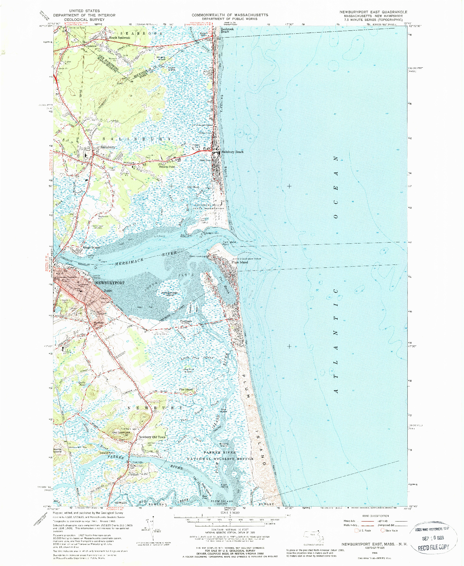 USGS 1:24000-SCALE QUADRANGLE FOR NEWBURYPORT EAST, MA 1966