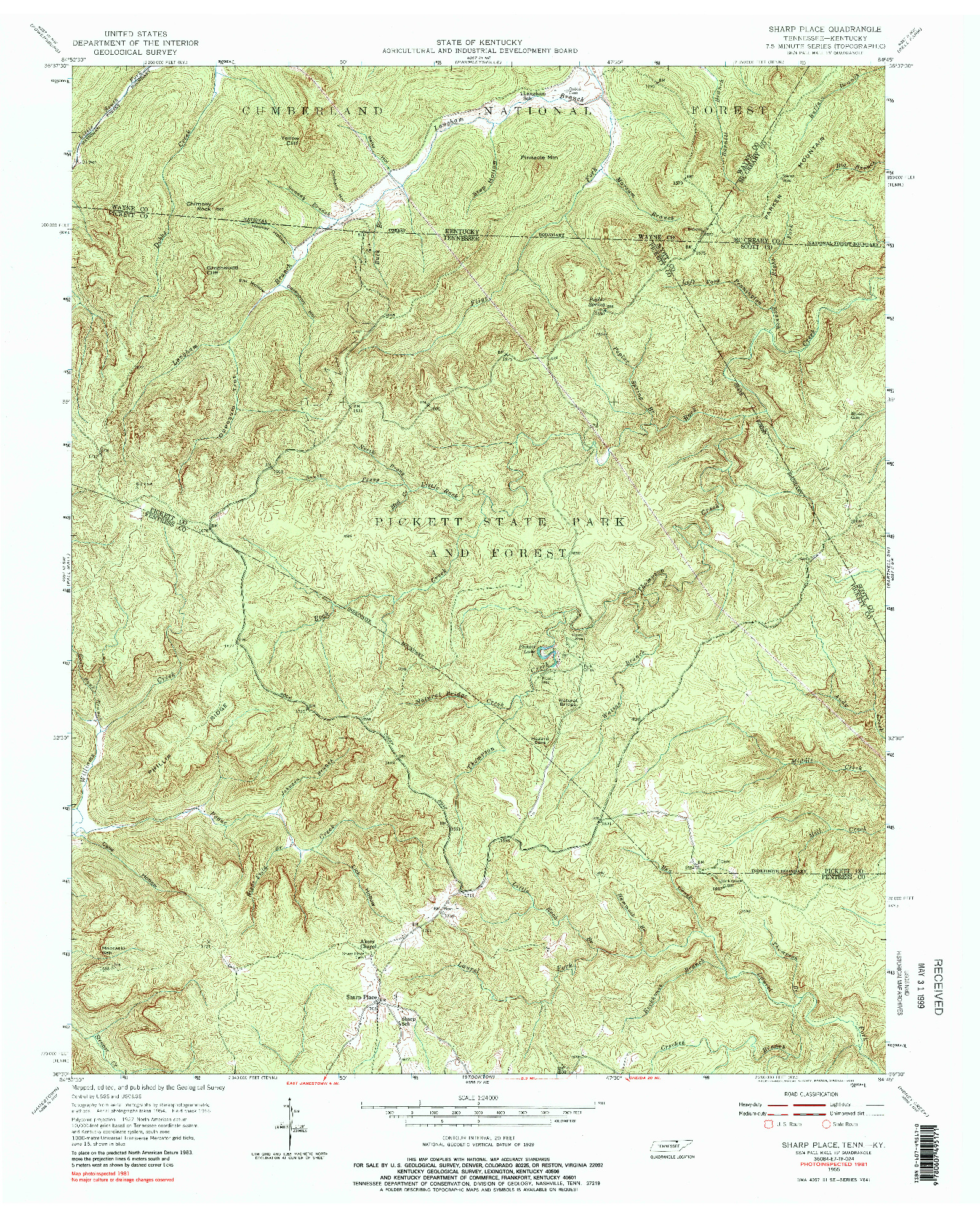 USGS 1:24000-SCALE QUADRANGLE FOR SHARP PLACE, TN 1955