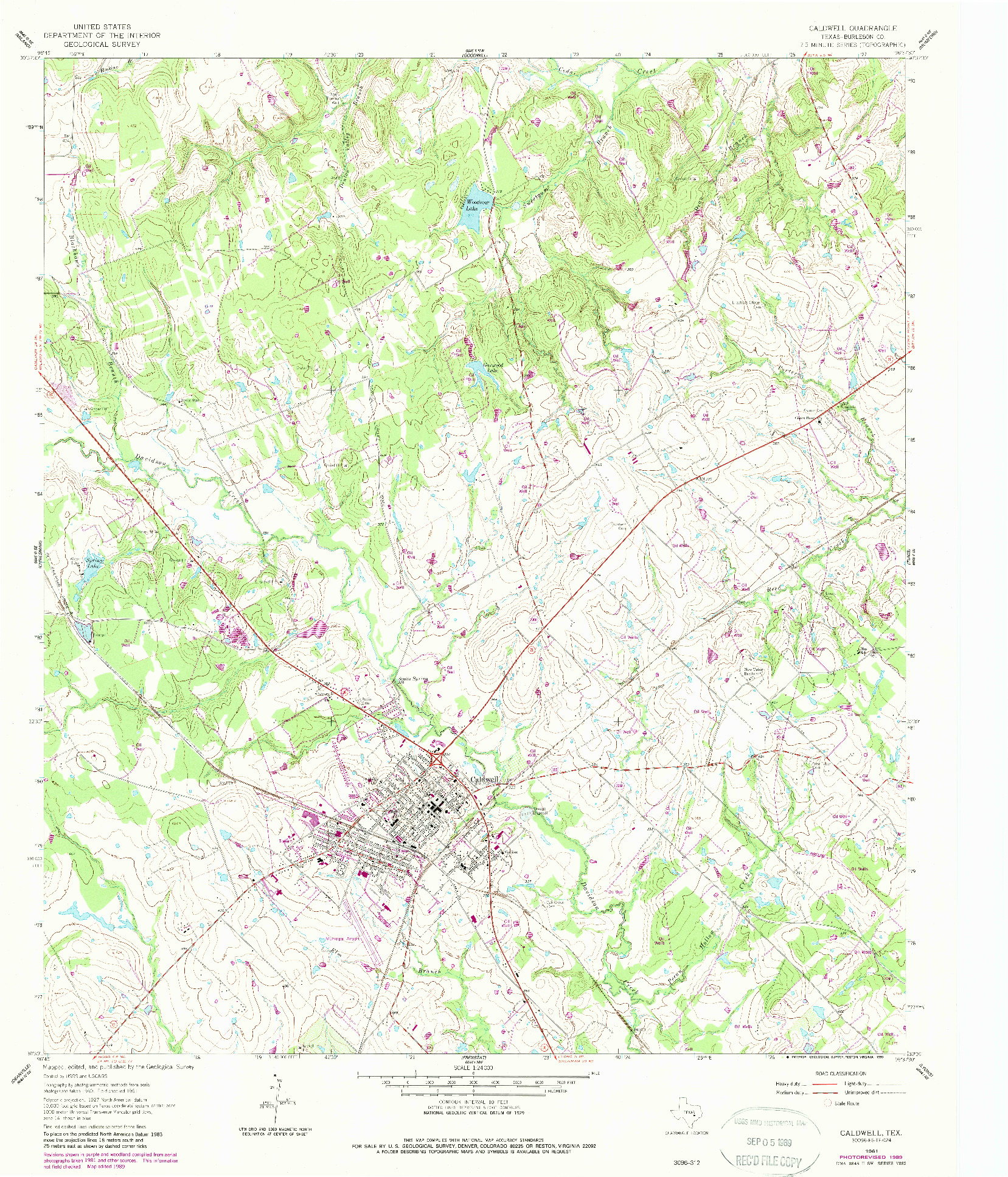 USGS 1:24000-SCALE QUADRANGLE FOR CALDWELL, TX 1961