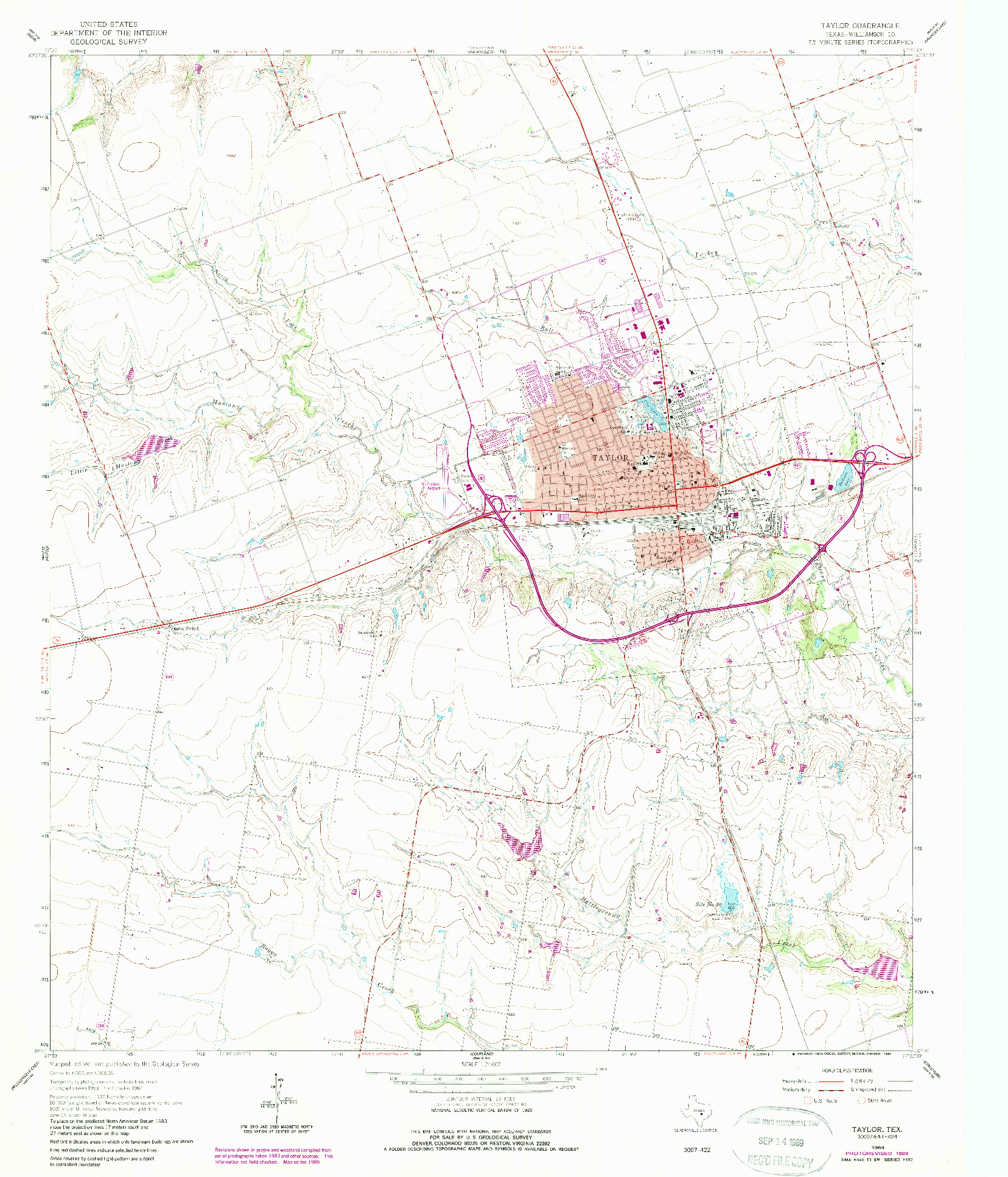 USGS 1:24000-SCALE QUADRANGLE FOR TAYLOR, TX 1964