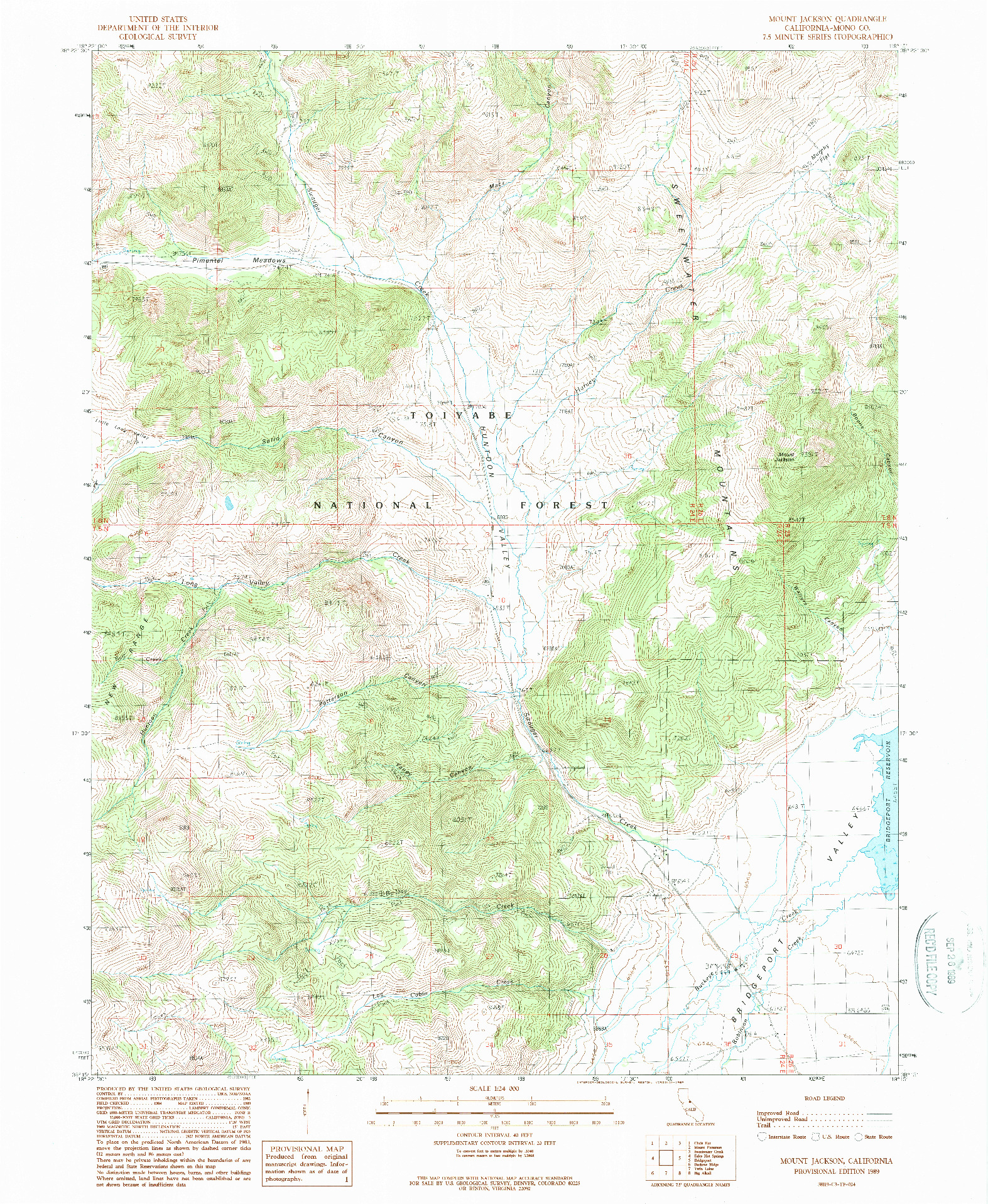 USGS 1:24000-SCALE QUADRANGLE FOR MOUNT JACKSON, CA 1989