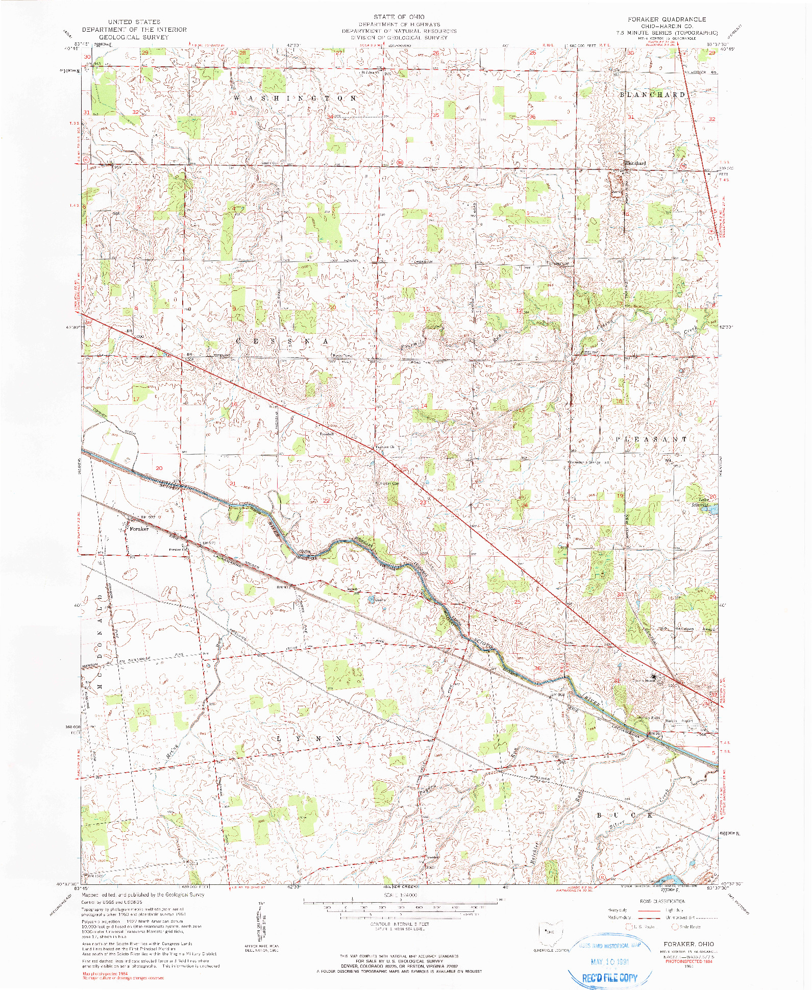USGS 1:24000-SCALE QUADRANGLE FOR FORAKER, OH 1961