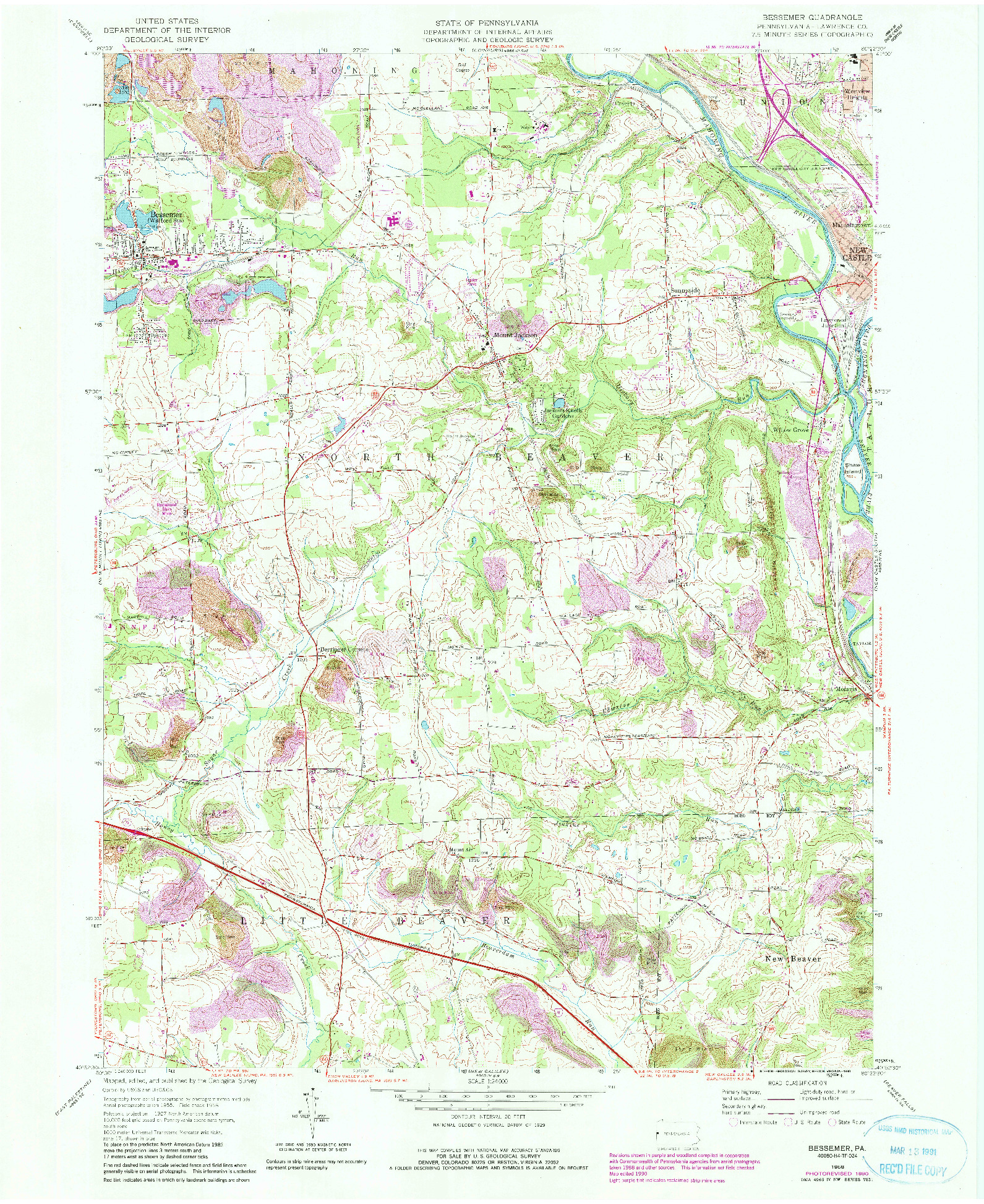 USGS 1:24000-SCALE QUADRANGLE FOR BESSEMER, PA 1958