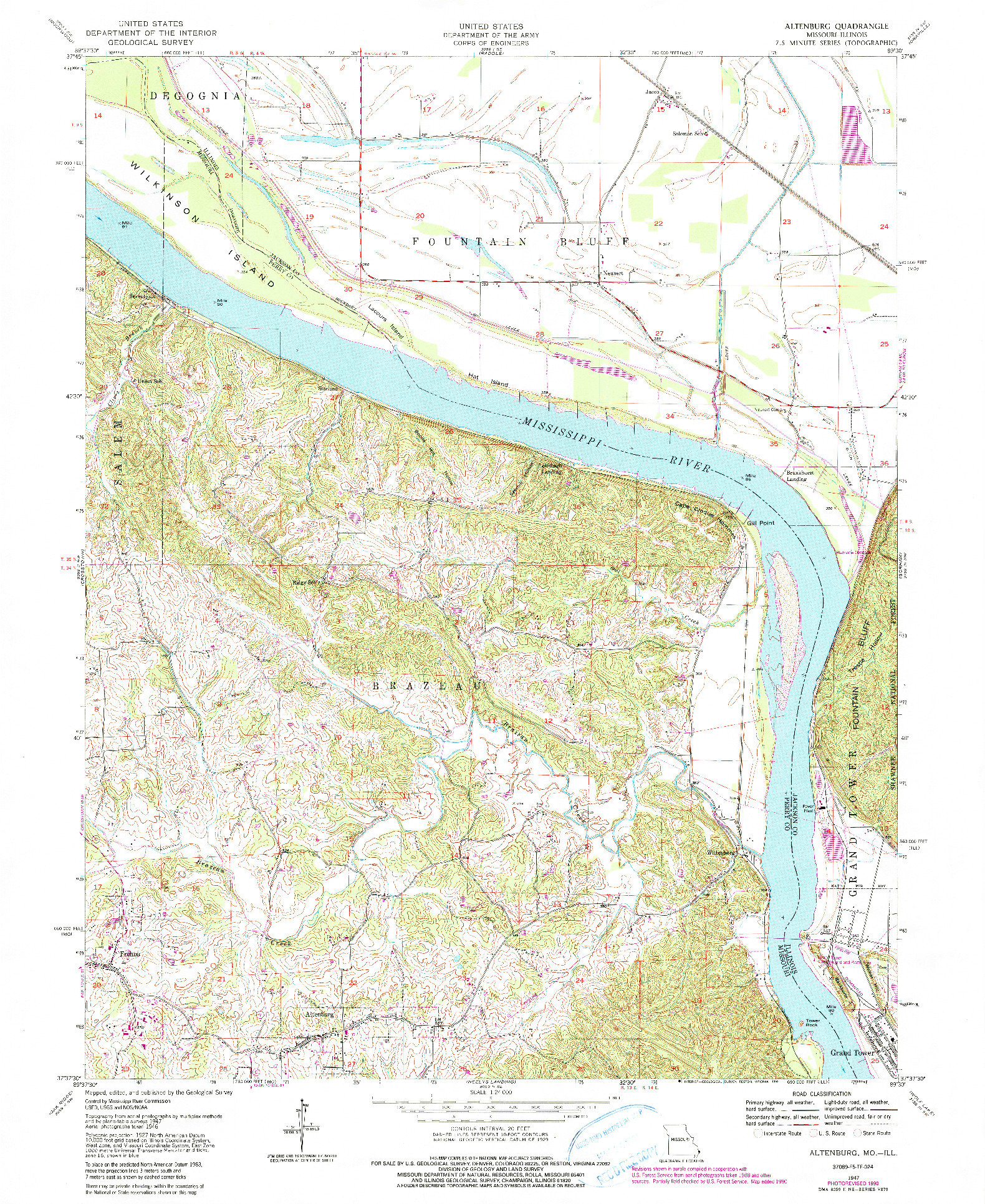 USGS 1:24000-SCALE QUADRANGLE FOR ALTENBURG, MO 1947