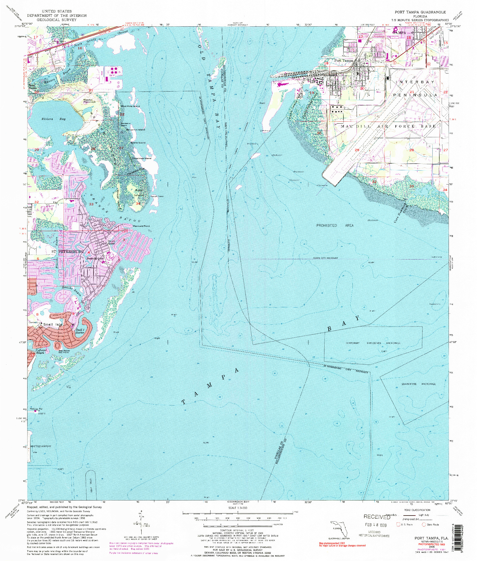 USGS 1:24000-SCALE QUADRANGLE FOR PORT TAMPA, FL 1956