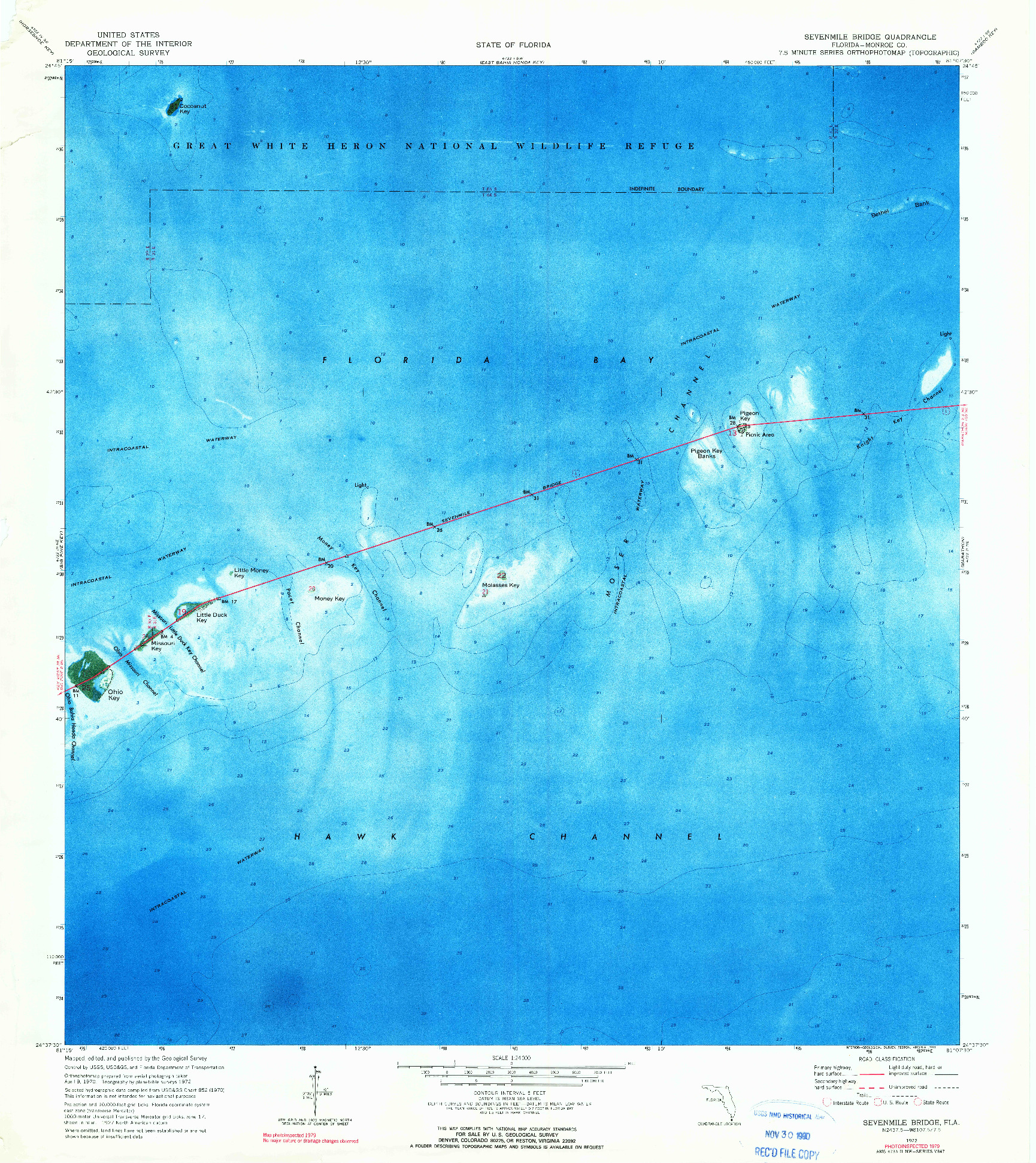 USGS 1:24000-SCALE QUADRANGLE FOR SEVENMILE BRIDGE, FL 1972