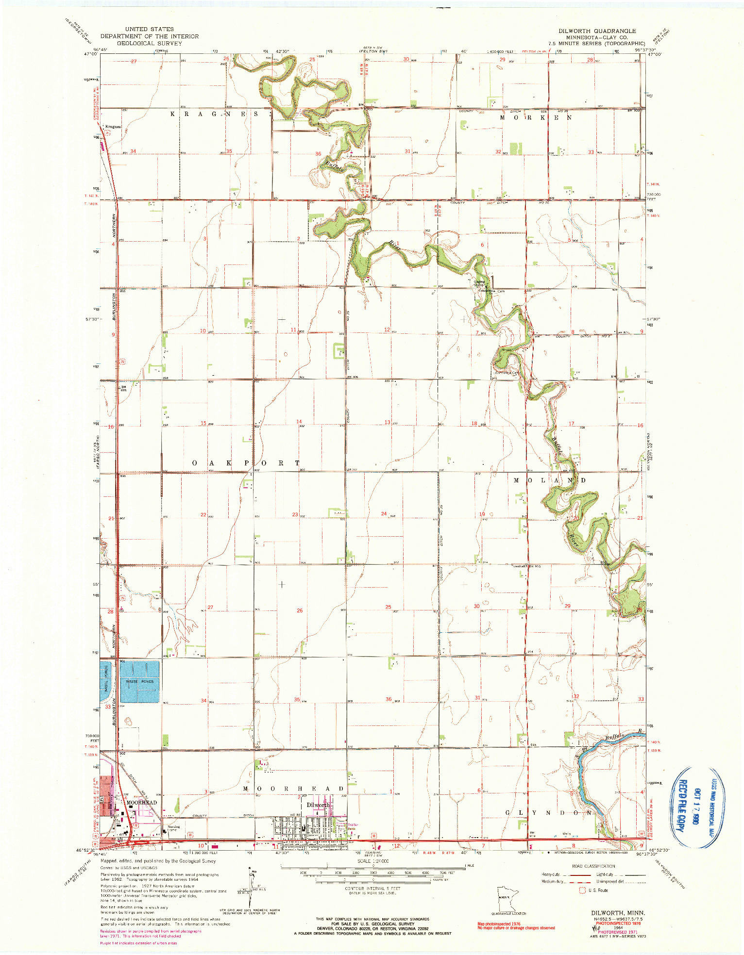 USGS 1:24000-SCALE QUADRANGLE FOR DILWORTH, MN 1964
