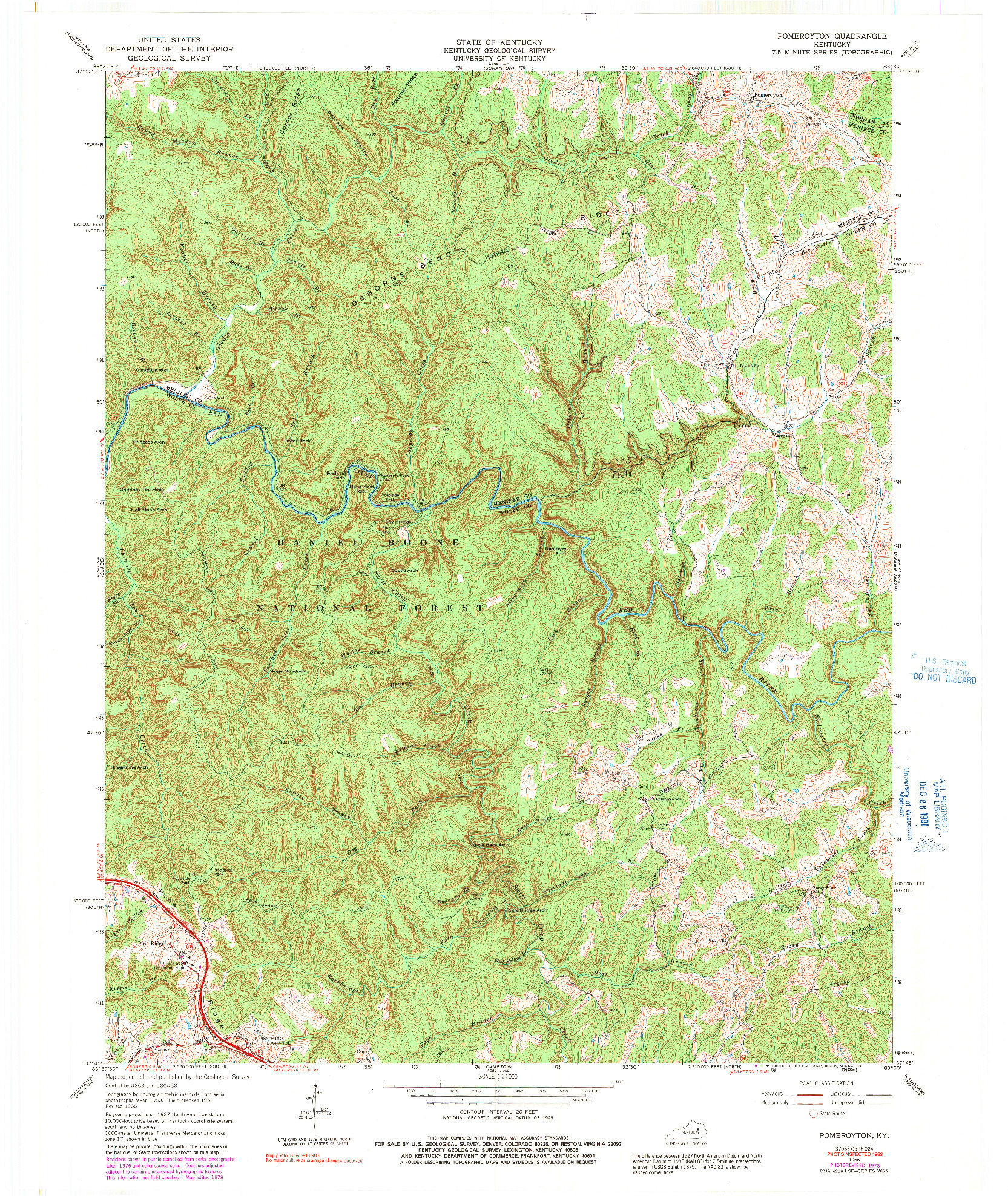 USGS 1:24000-SCALE QUADRANGLE FOR POMEROYTON, KY 1966