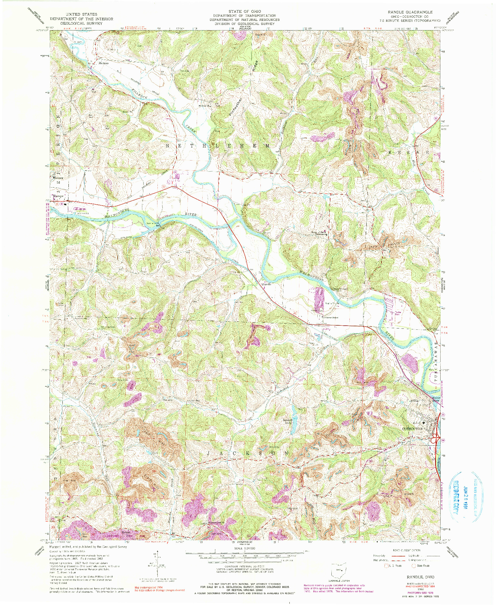 USGS 1:24000-SCALE QUADRANGLE FOR RANDLE, OH 1962