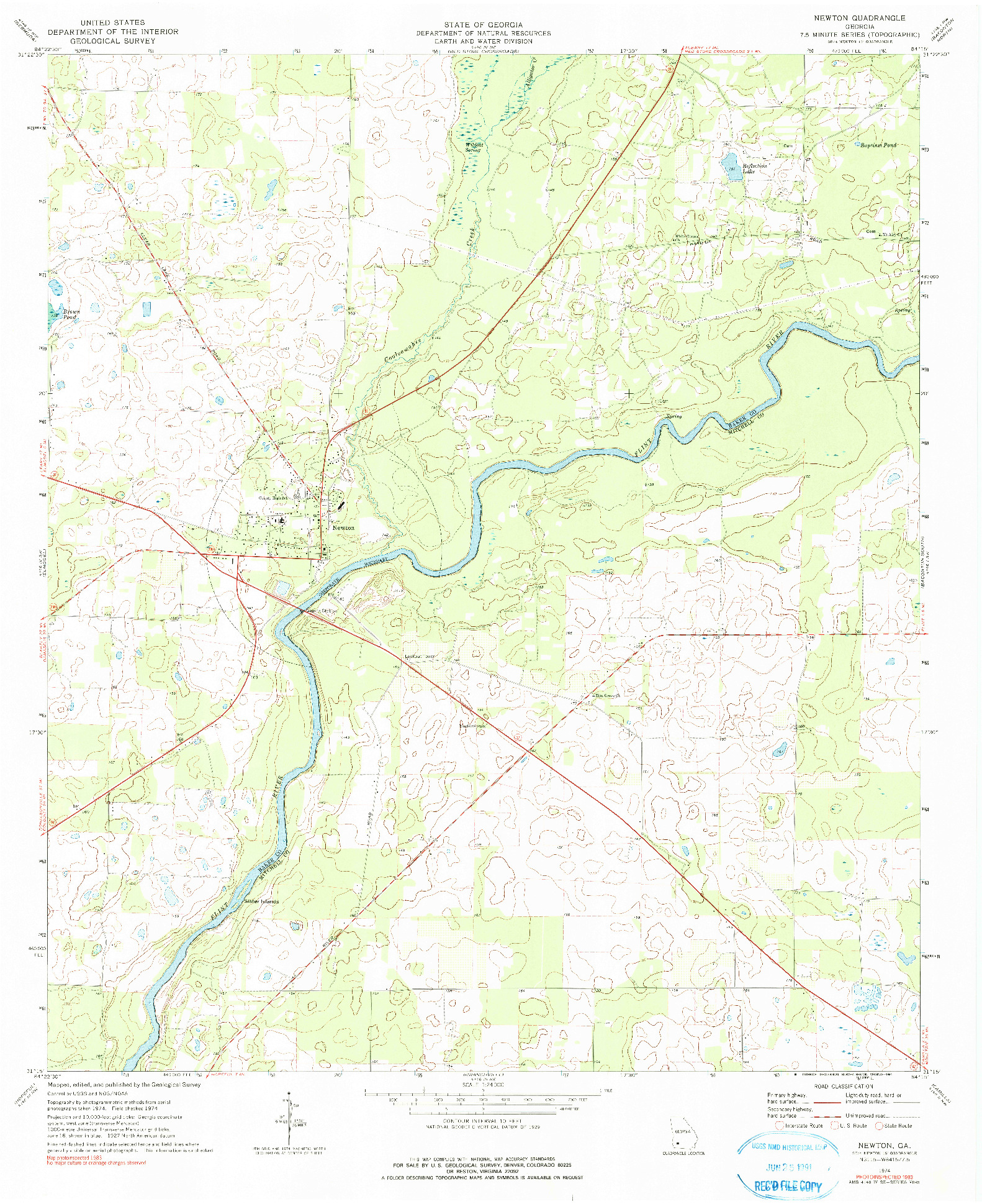 USGS 1:24000-SCALE QUADRANGLE FOR NEWTON, GA 1974