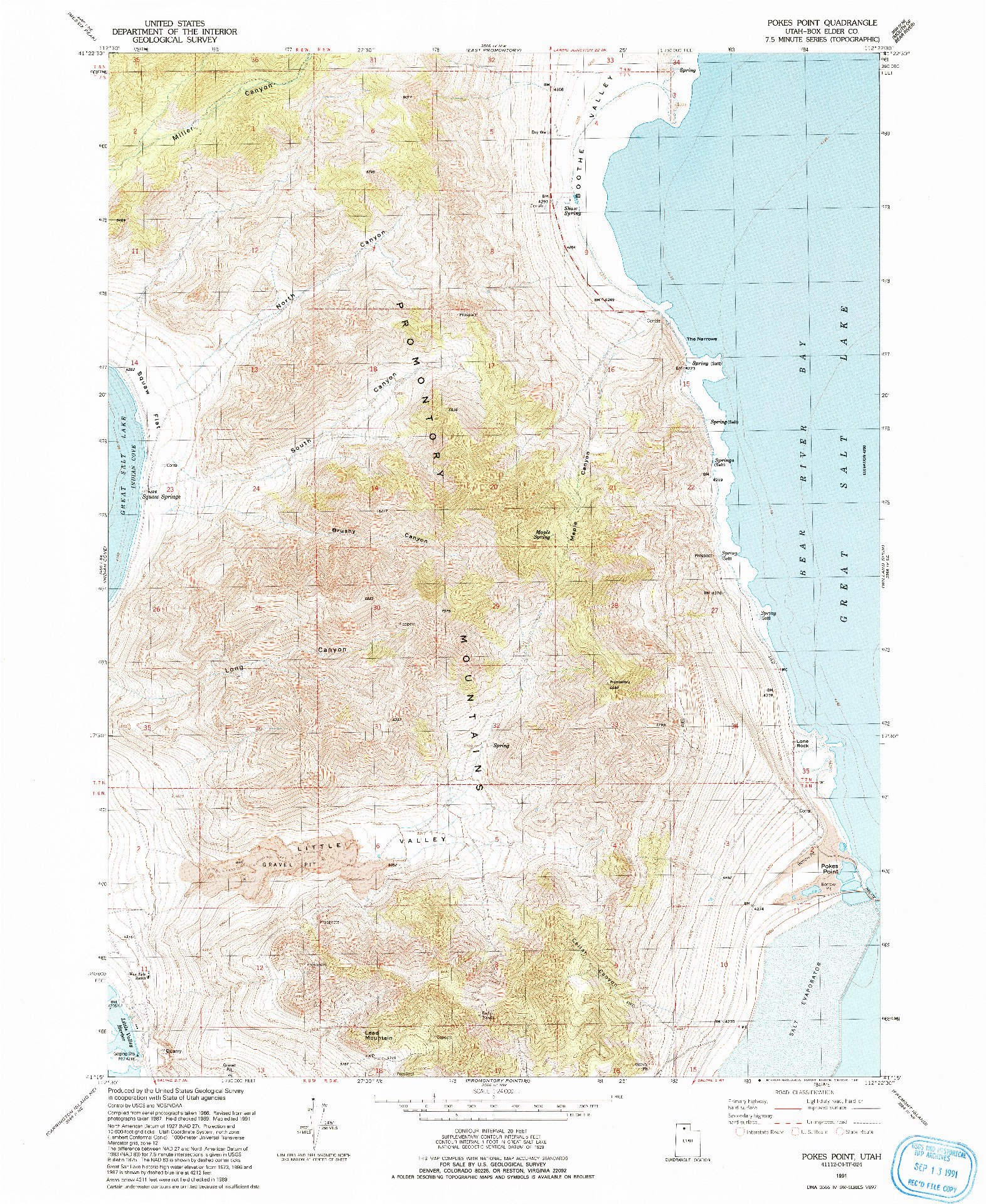 USGS 1:24000-SCALE QUADRANGLE FOR POKES POINT, UT 1991