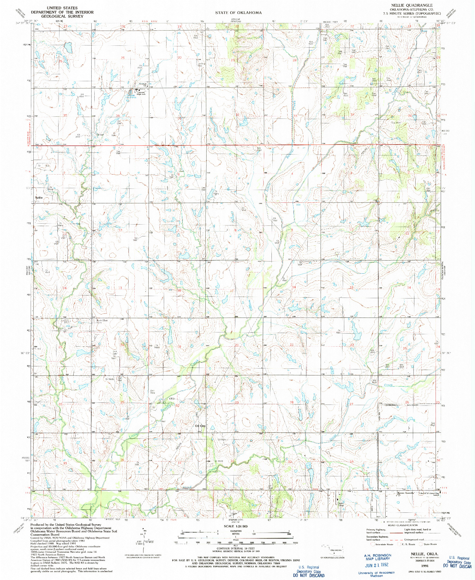 USGS 1:24000-SCALE QUADRANGLE FOR NELLIE, OK 1991