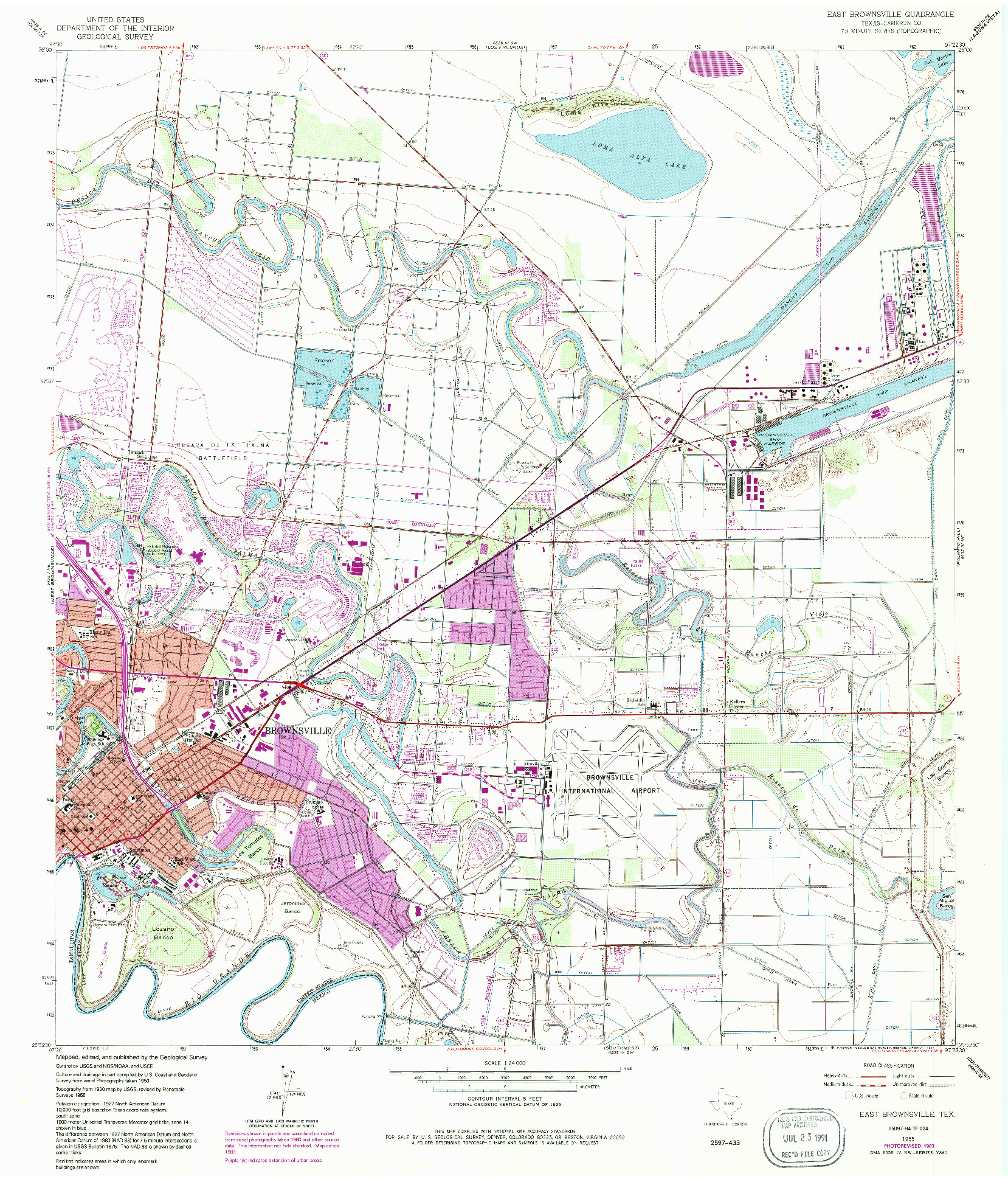 USGS 1:24000-SCALE QUADRANGLE FOR EAST BROWNSVILLE, TX 1955