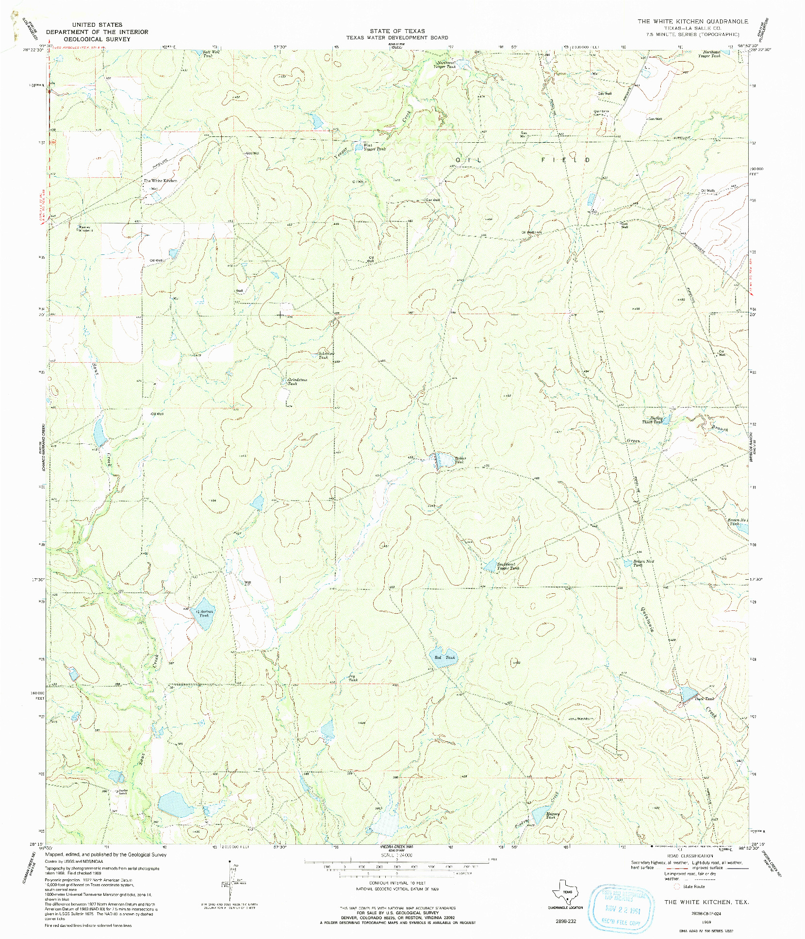 USGS 1:24000-SCALE QUADRANGLE FOR THE WHITE KITCHEN, TX 1969